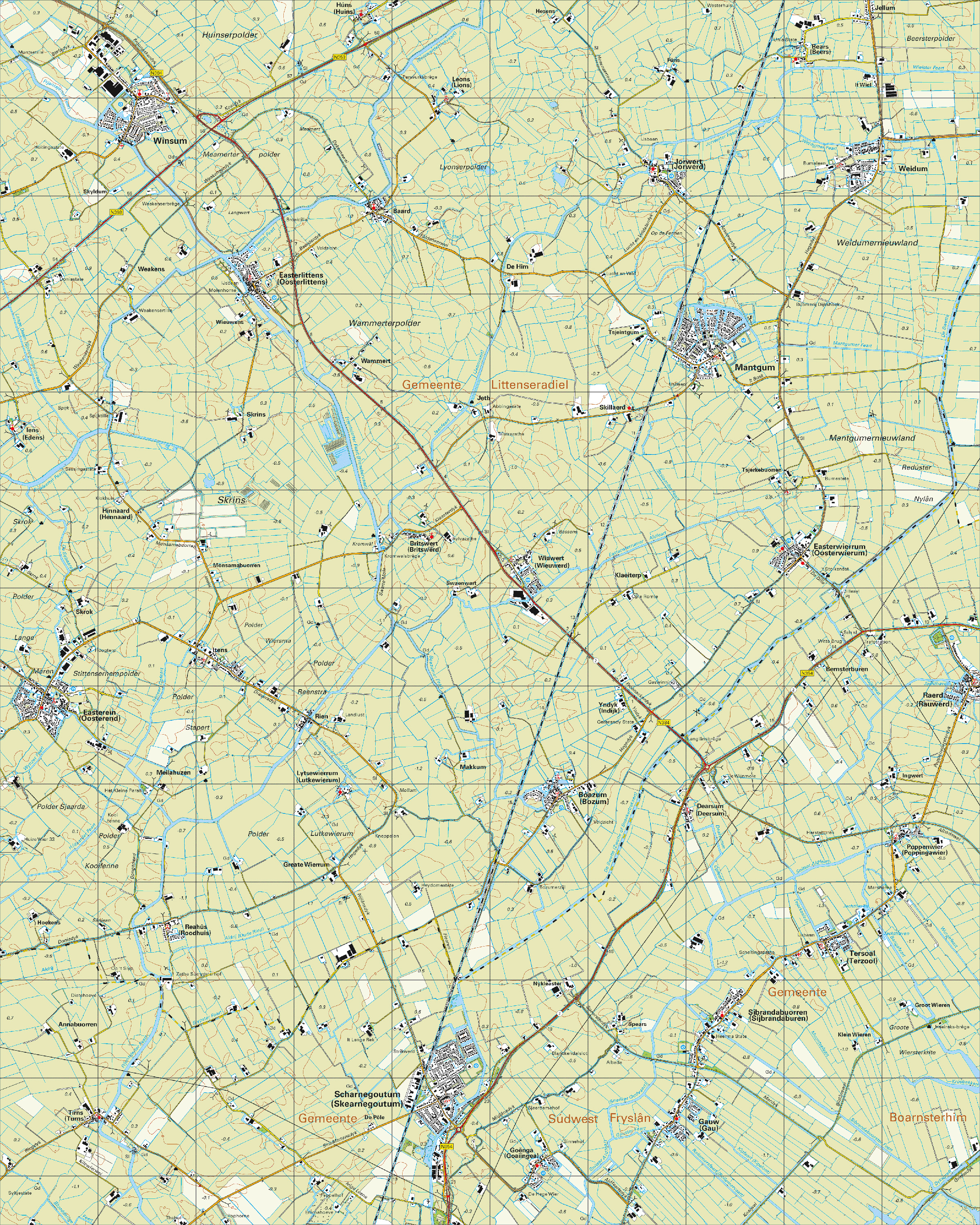 Digitale Topografische Kaart 10F Mantgum Kaarten en Atlassen.nl