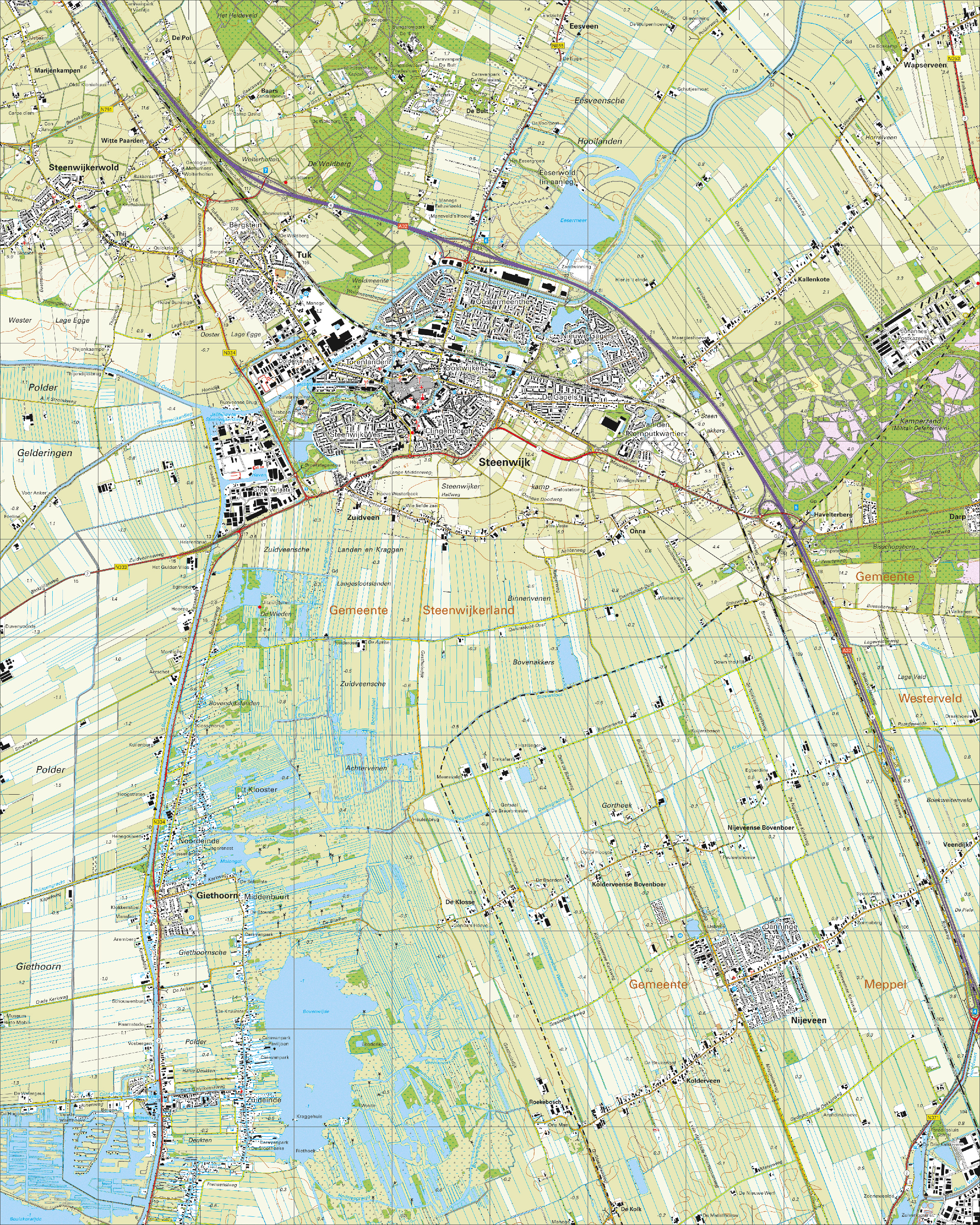 Digitale Topografische Kaart 16G Steenwijk Kaarten en Atlassen.nl