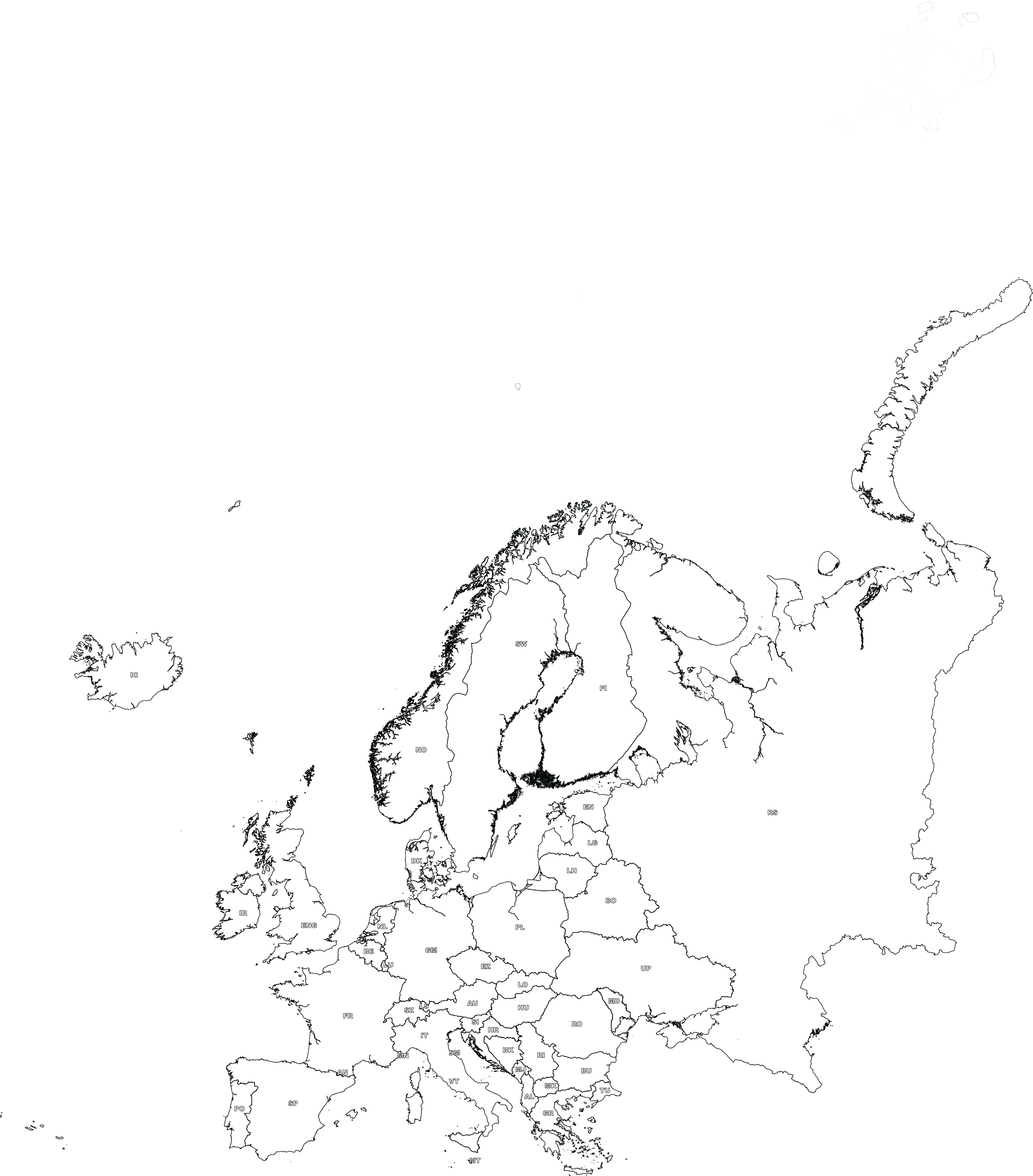 Digitale kaart van Europa | en Atlassen.nl