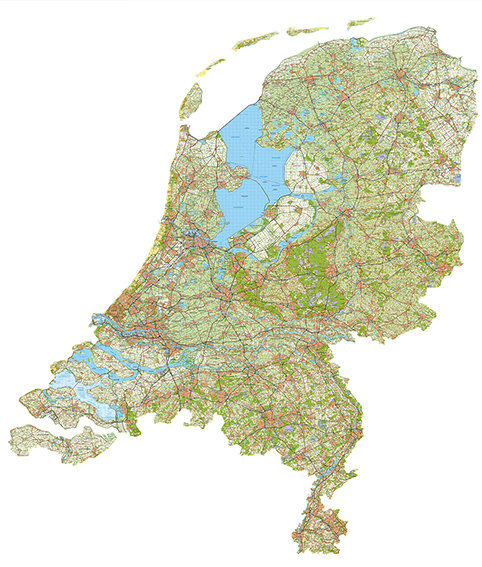 Grote Nederland kaart