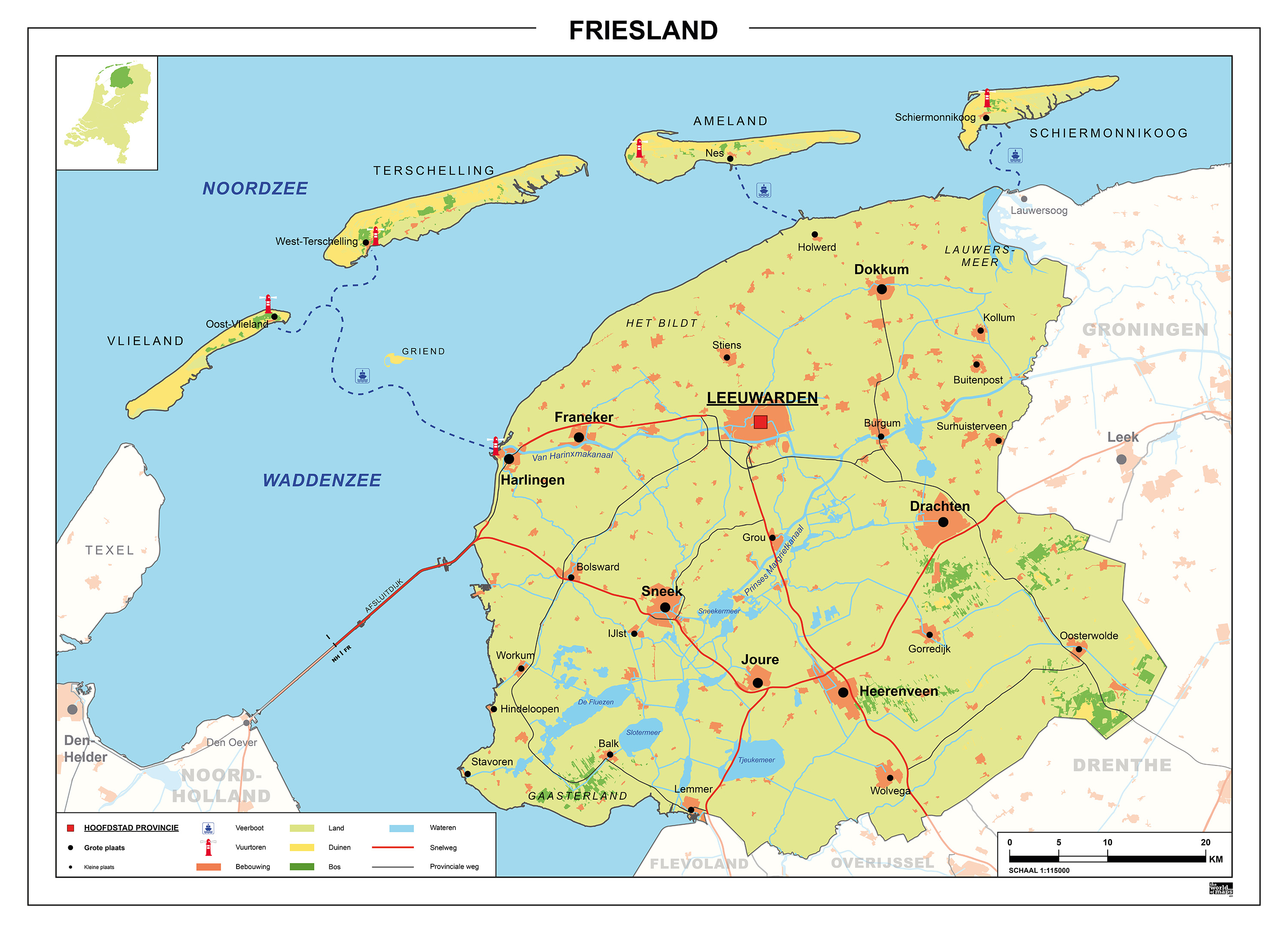 Kaart Friesland 451 | Kaarten en Atlassen.nl