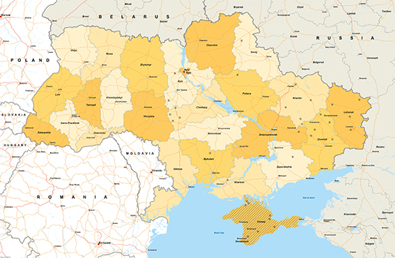 Kaart Oekraïne