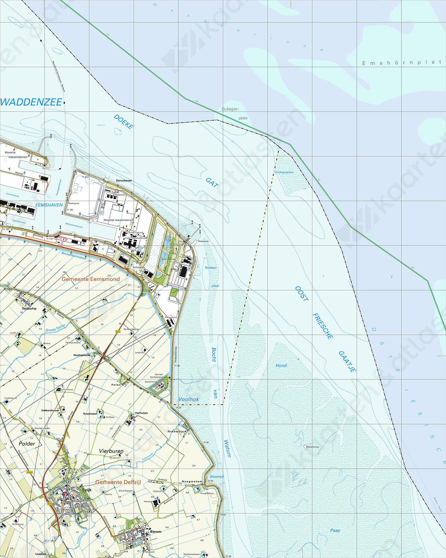 Gevouwen Topografische Kaart 3H Eemshaven Gevouwen Topografische Kaart 3H Eemshaven