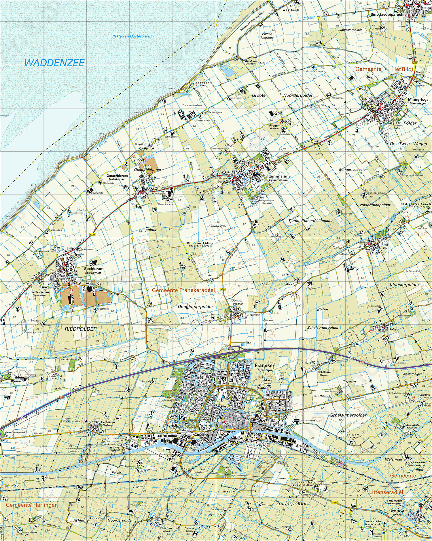 Gevouwen Topografische Kaart 5G Franeker