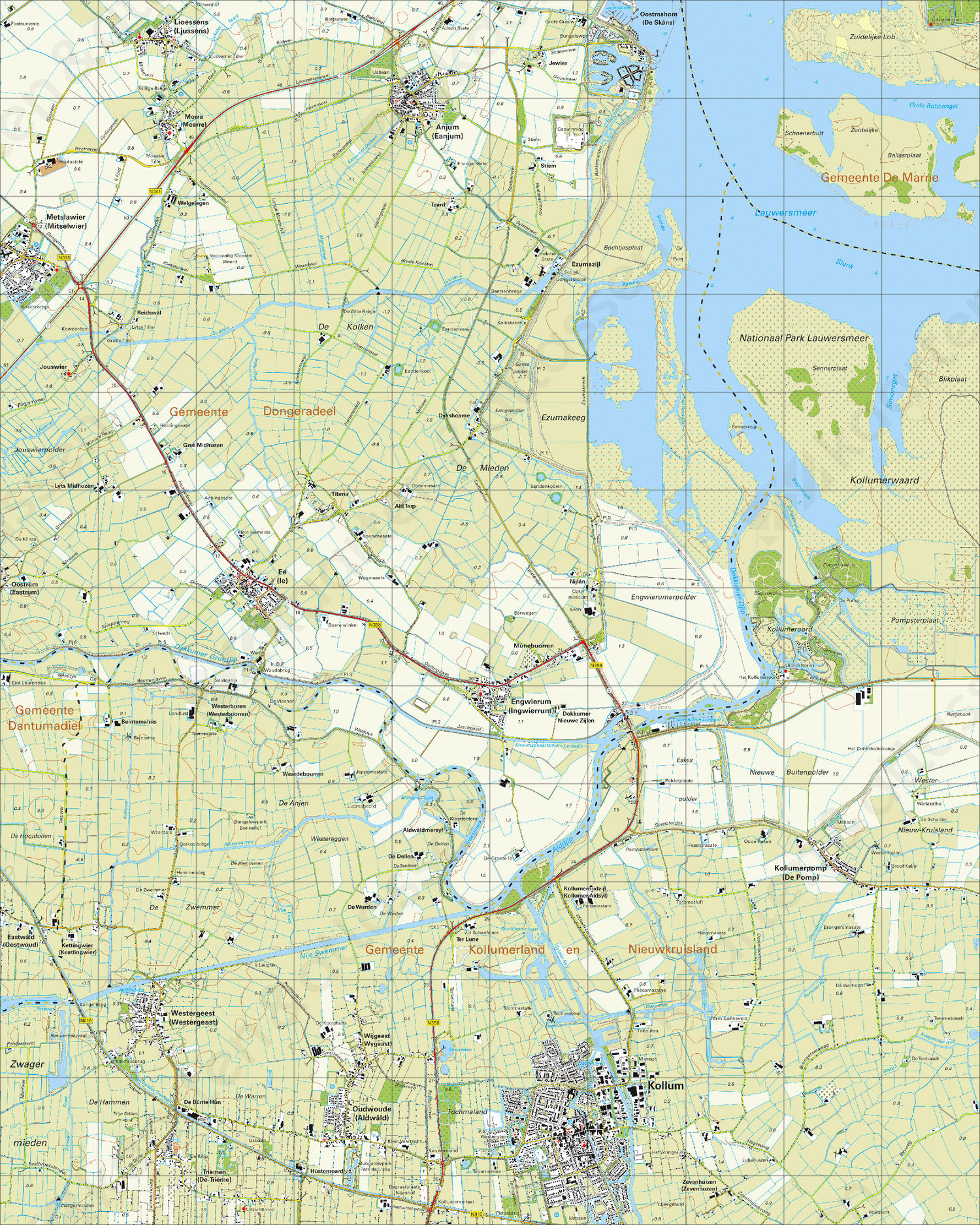 Topografische Kaart 6E Kollum Digitale Topografische Kaart 6E Kollum