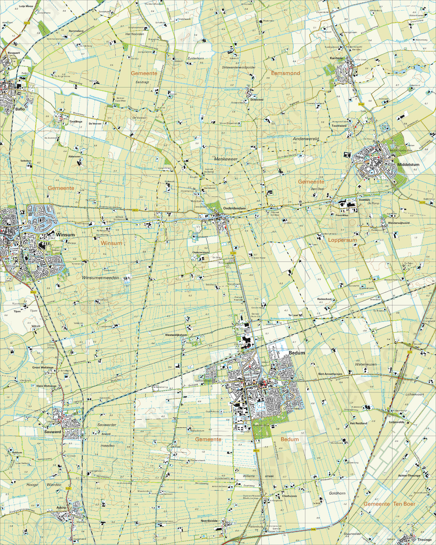 Topografische Kaart 7B Bedum