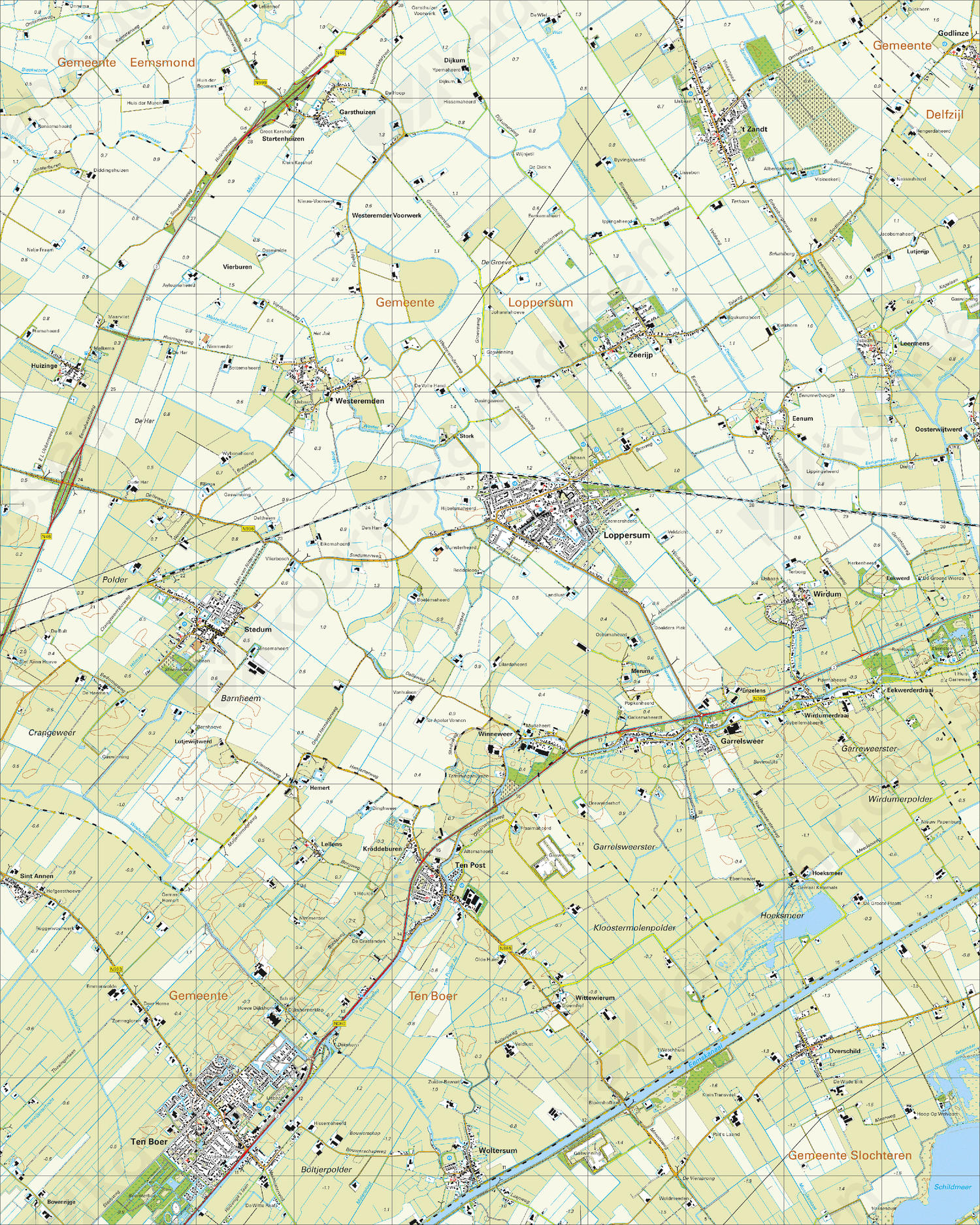 Topografische Kaart 7E Loppersum Digitale Topografische Kaart 7E Loppersum