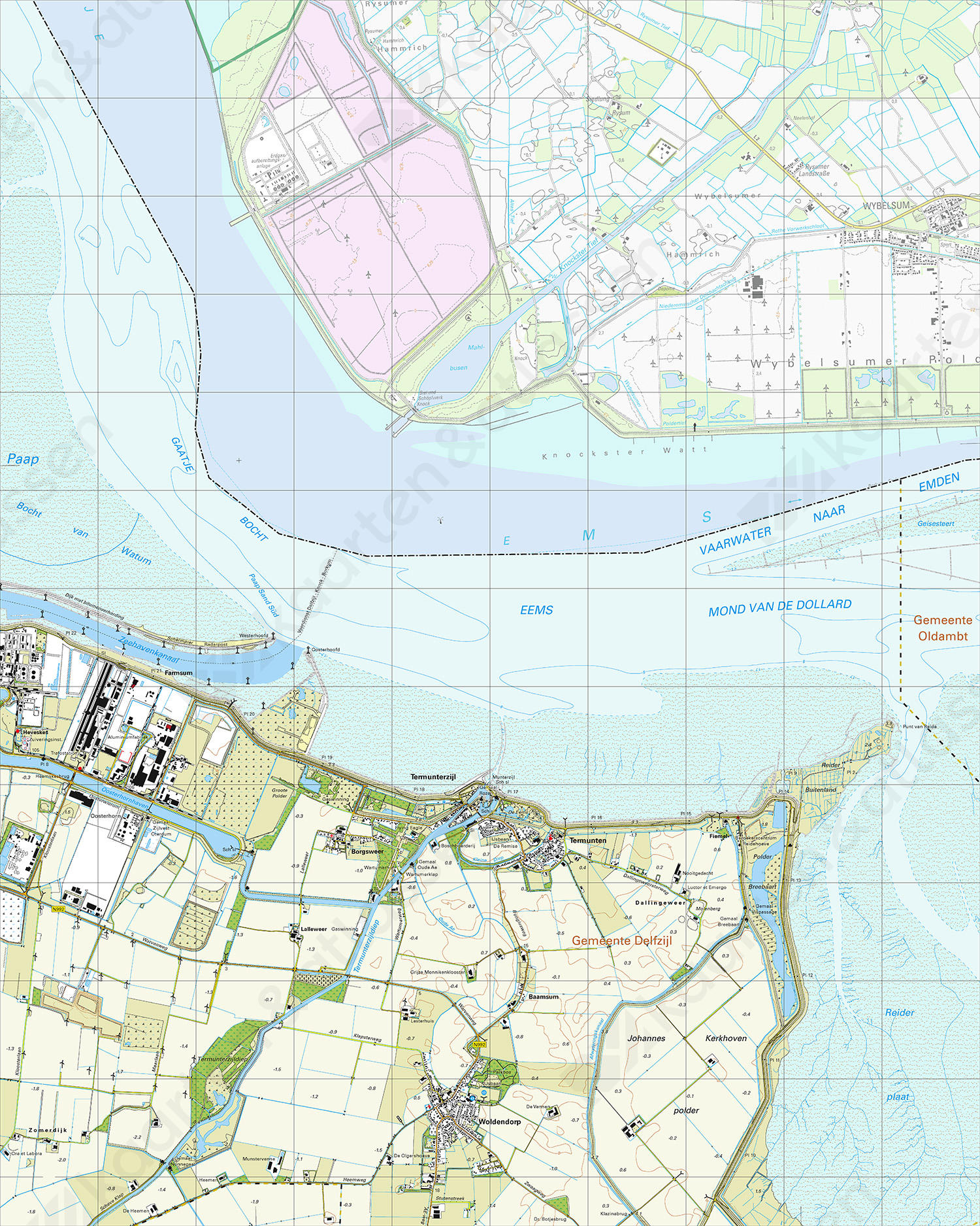 Gevouwen Topografische Kaart 8A Termunten