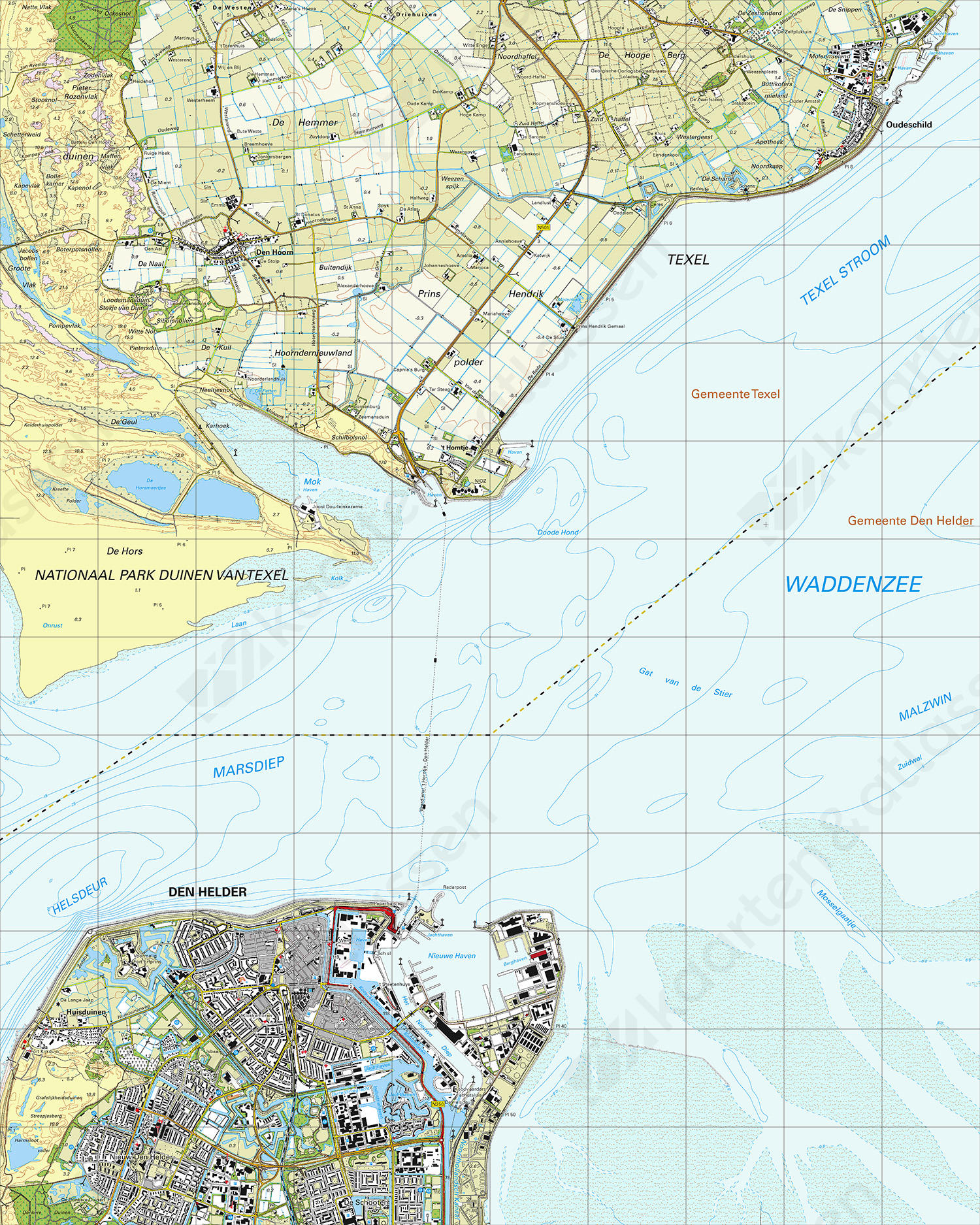 Gevouwen Topografische Kaart 9D Den Helder