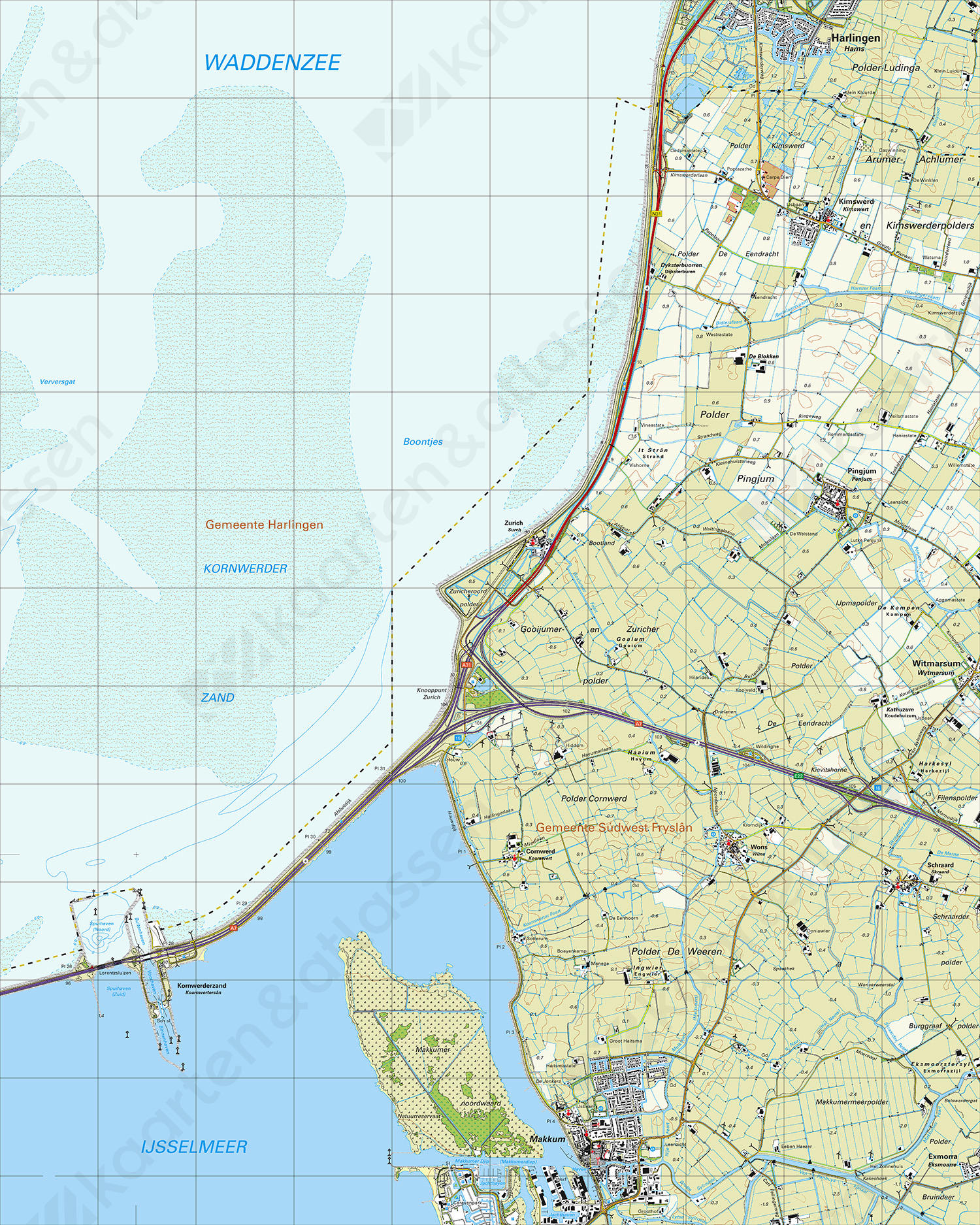 Gevouwen Topografische Kaart 10B Makkum