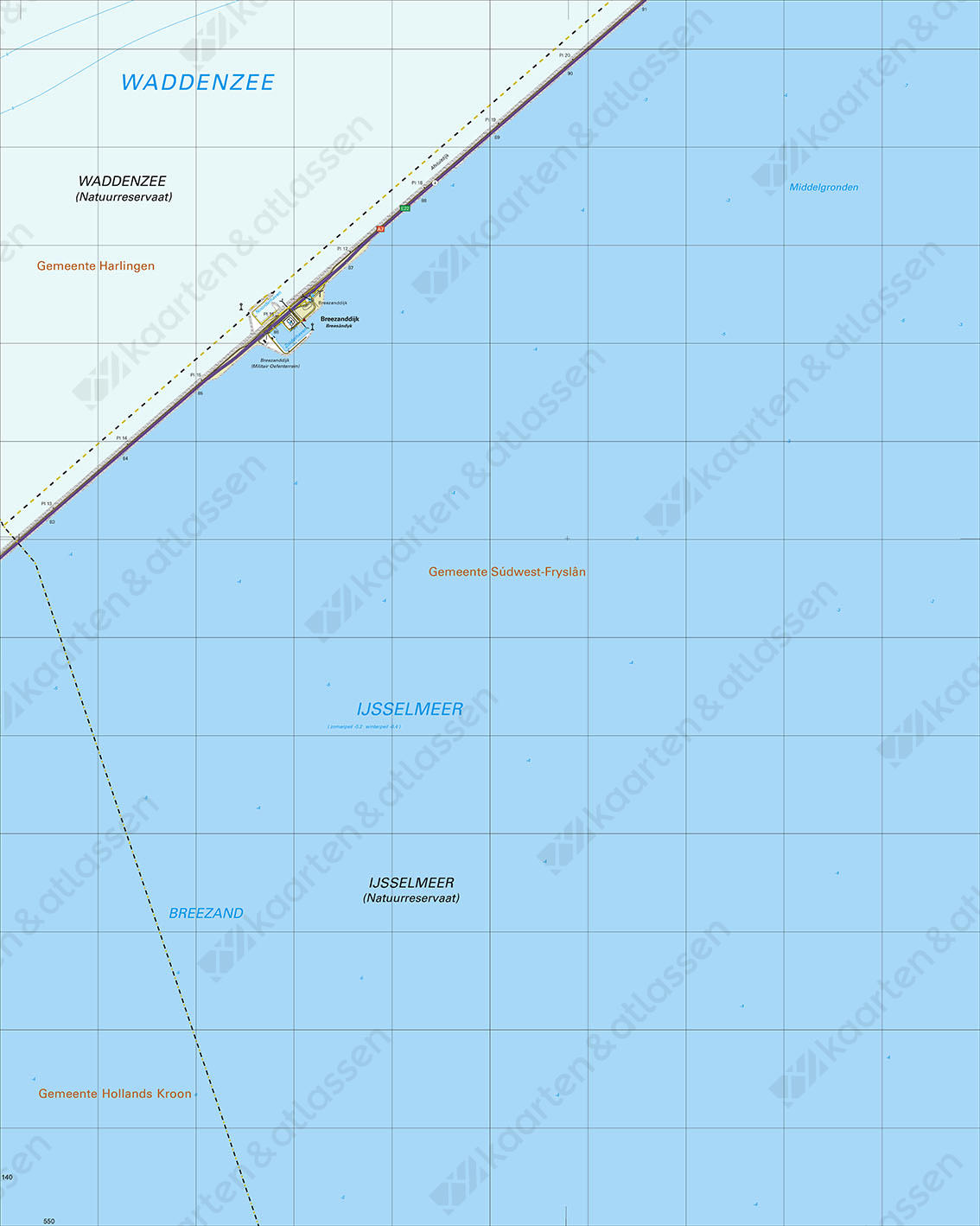 Digitale Topografische Kaart 10C Afsluitdijk