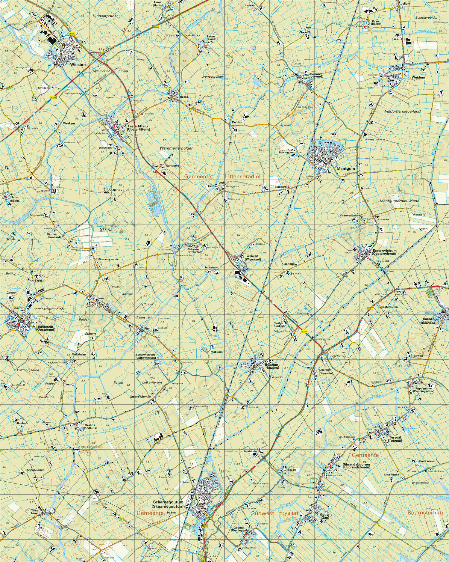 Digitale Topografische Kaart 10F Mantgum