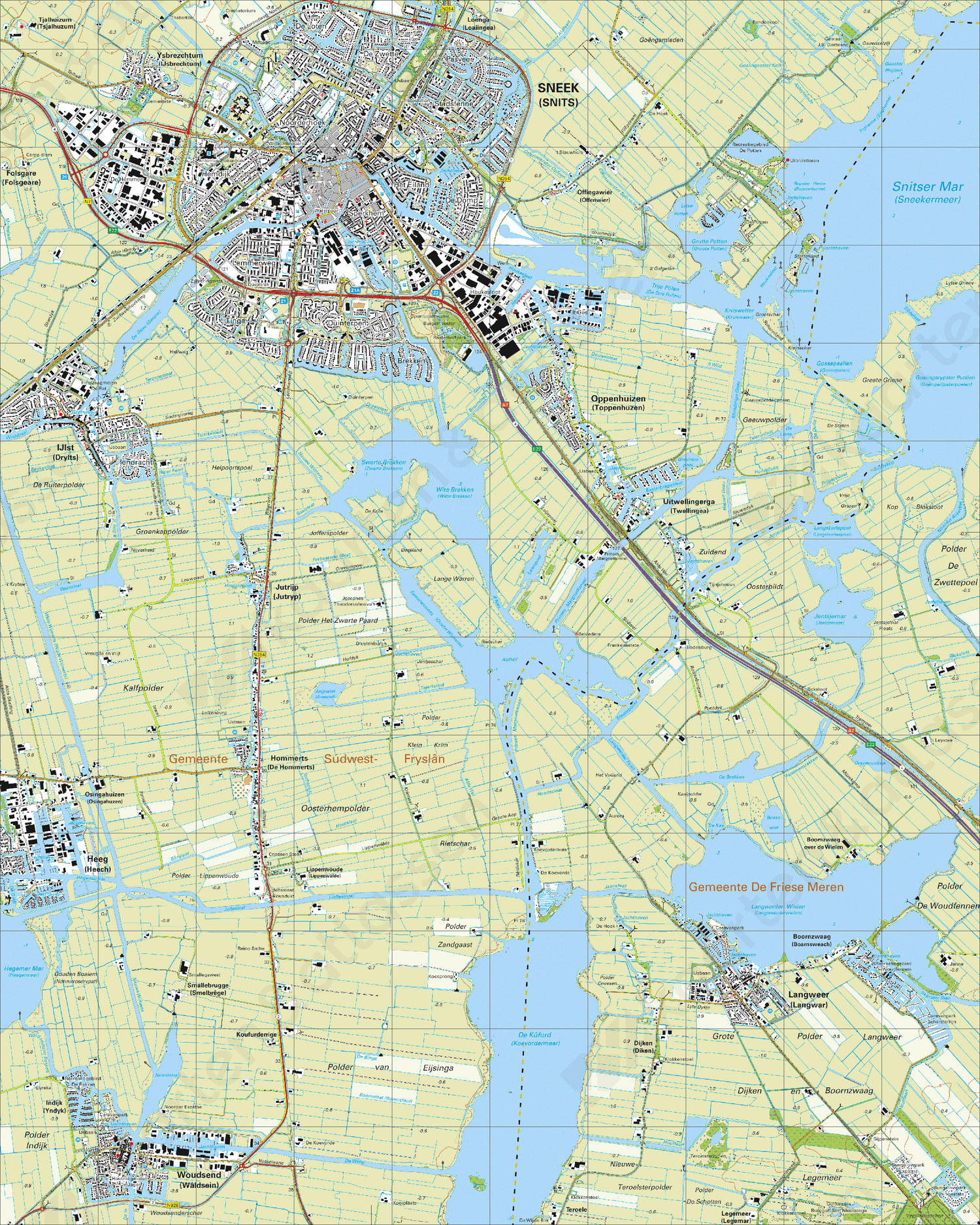 Topografische Kaart 10H Sneek Digitale Topografische Kaart 10H Sneek