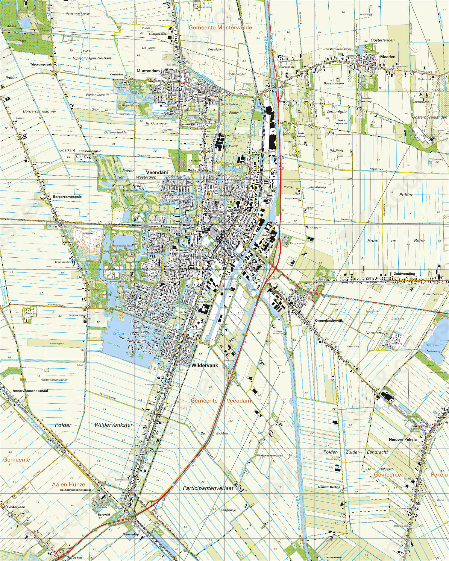 Topografische Kaart 12F Veendam