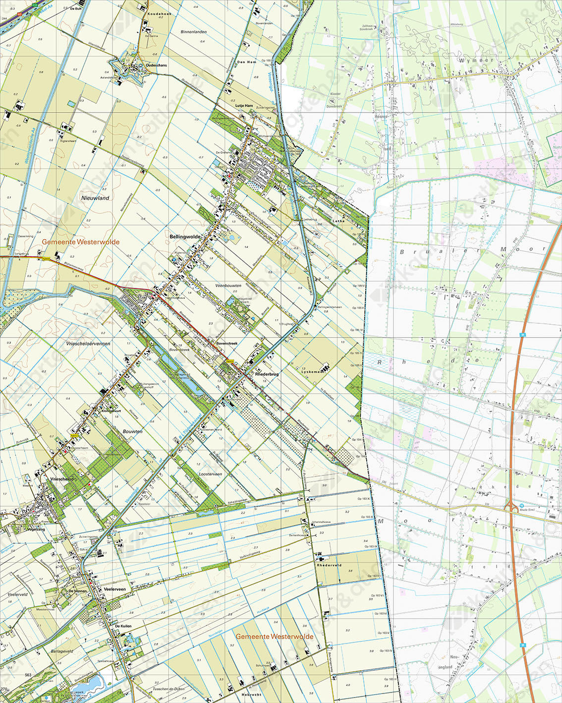 Topografische Kaart 13B Bellingwolde