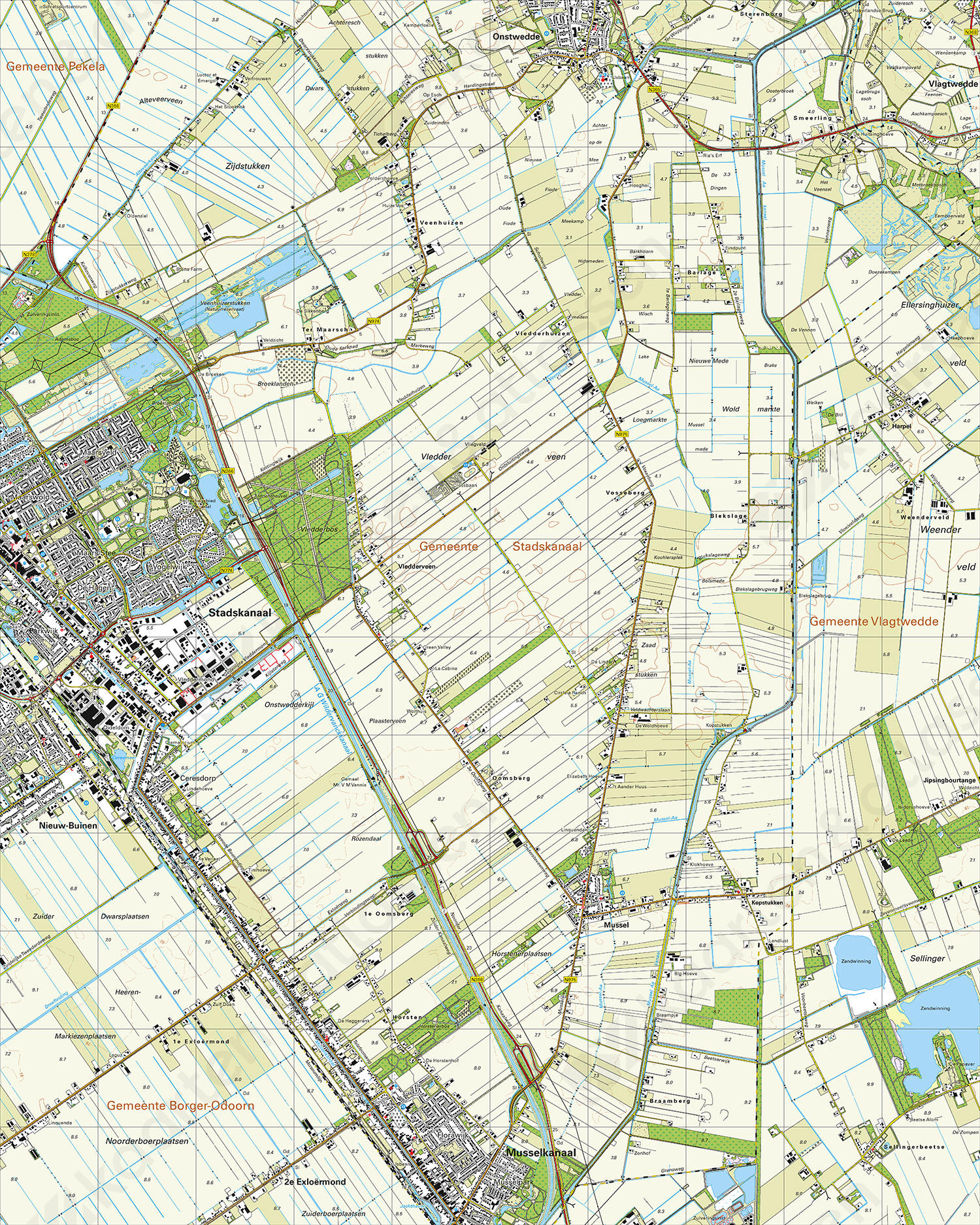 Gevouwen Topografische Kaart 13C Stadskanaal Gevouwen Topografische Kaart 13C Stadskanaal