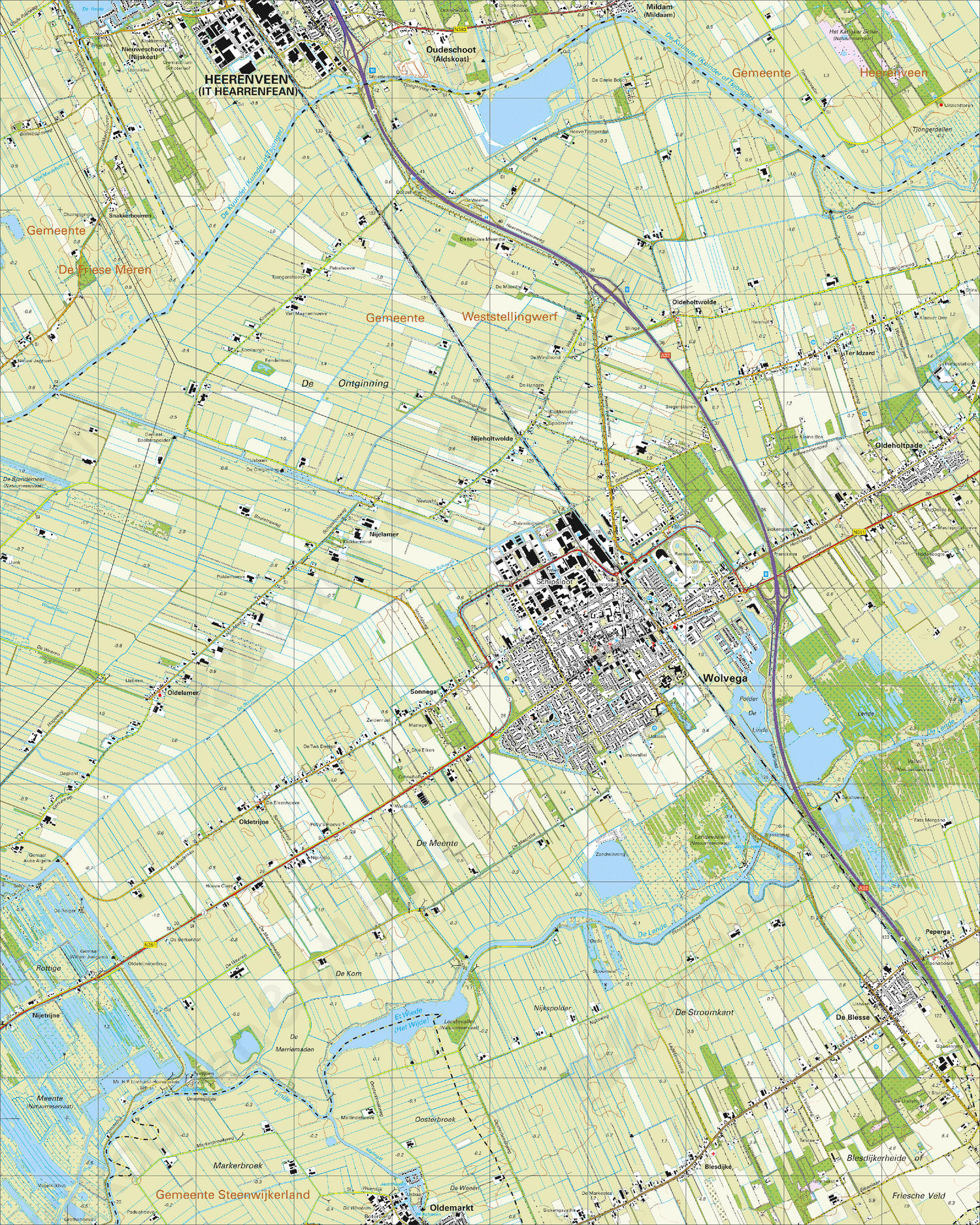 Topografische Kaart 16B Wolvega