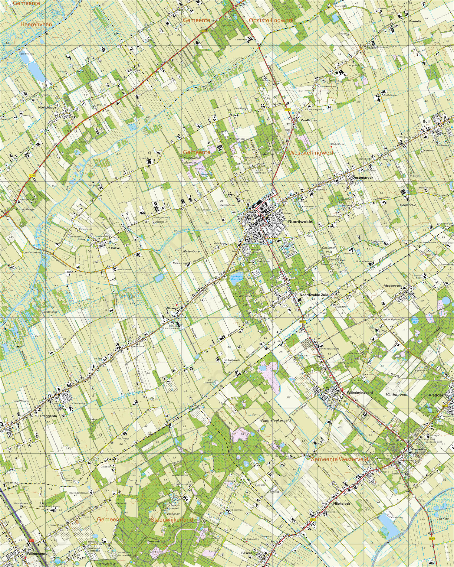 Topografische Kaart 16E Noordwolde Digitale Topografische Kaart 16E Noordwolde