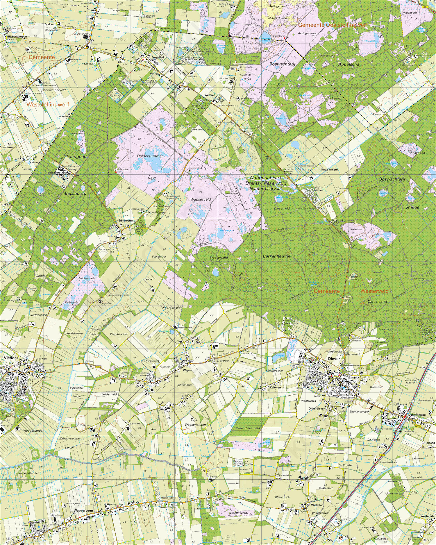Topografische Kaart 16F Diever Topografische Kaart 16F Diever