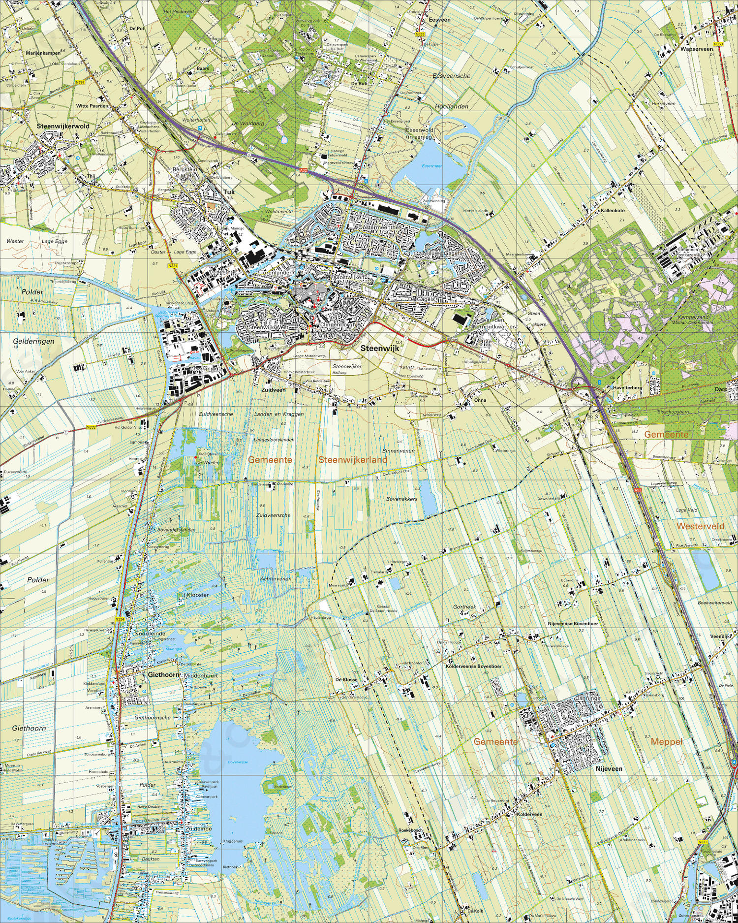 Topografische Kaart 16G Steenwijk Digitale Topografische Kaart 16G Steenwijk