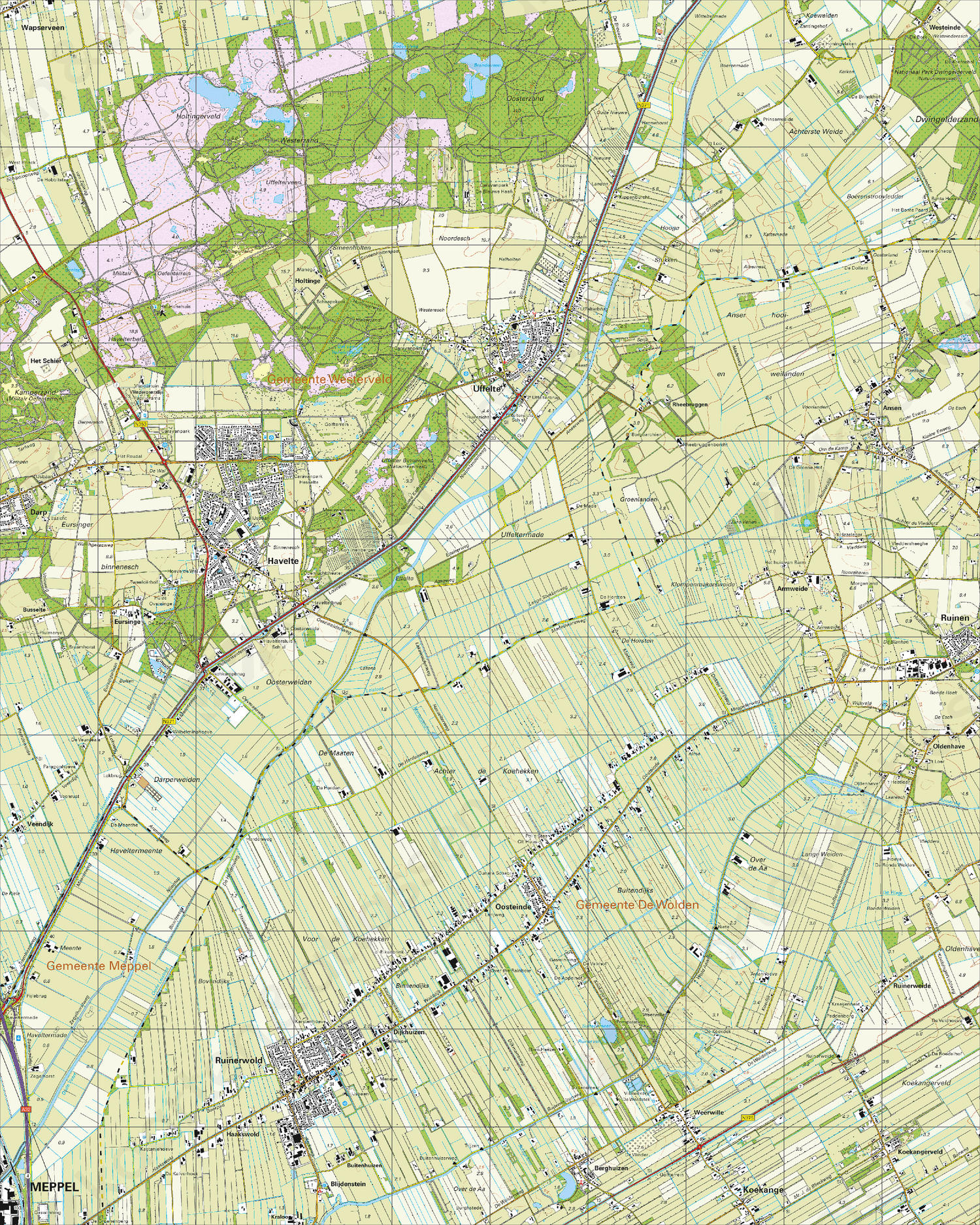 Topografische Kaart 16H Havelte Digitale Topografische Kaart 16H Havelte