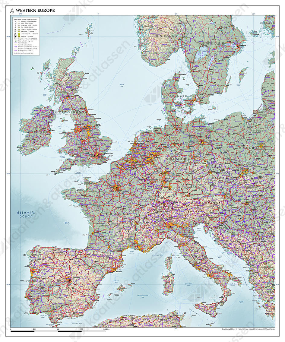 West-Europa Natuurkundig West-Europa Natuurkundig