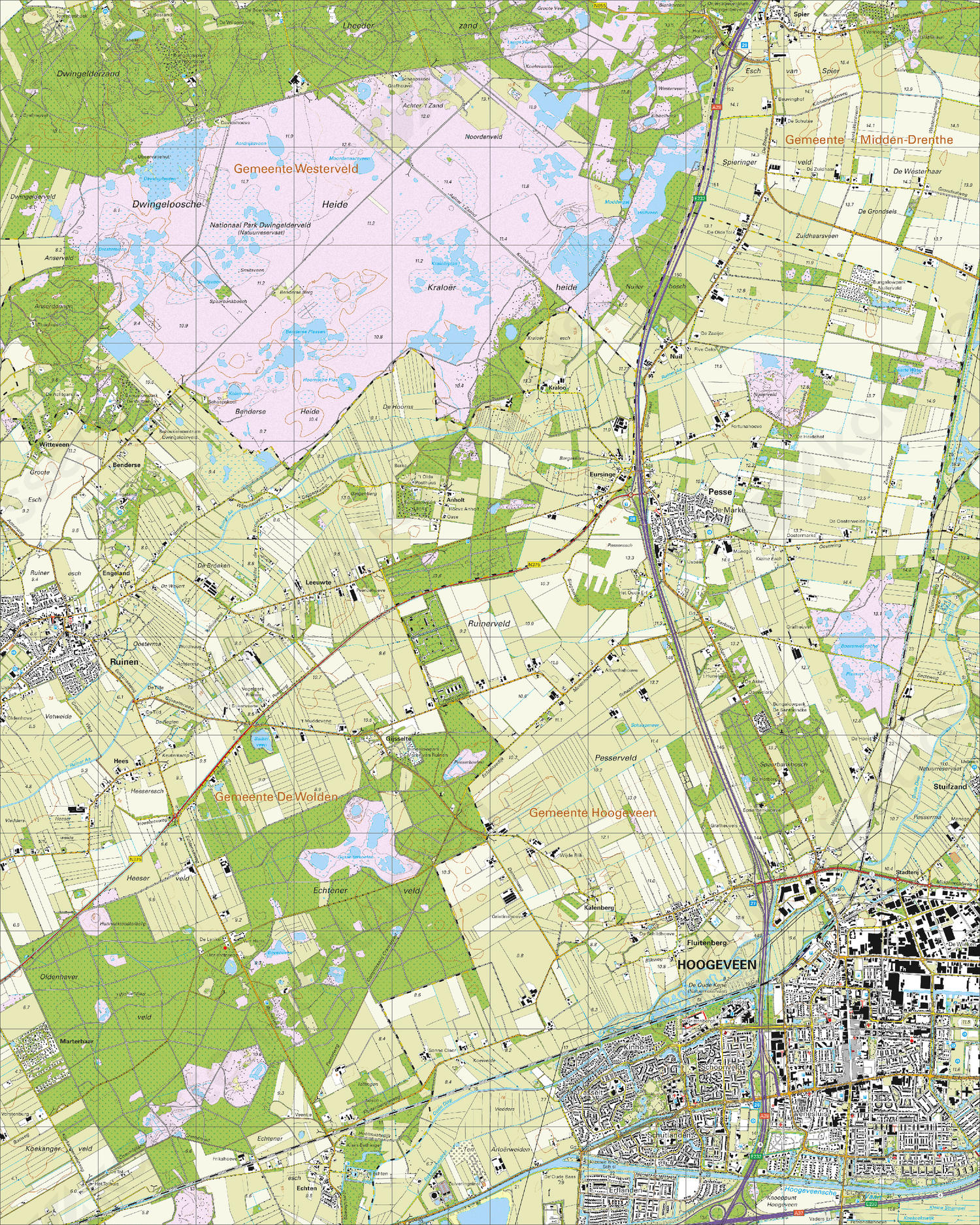Digitale Topografische Kaart 17C Hoogeveen