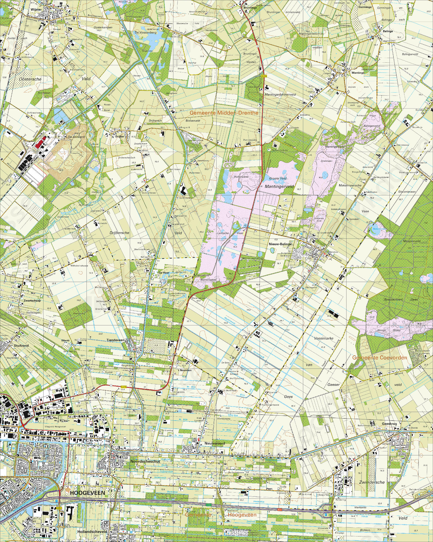 Topografische Kaart 17D Nieuw-Balinge