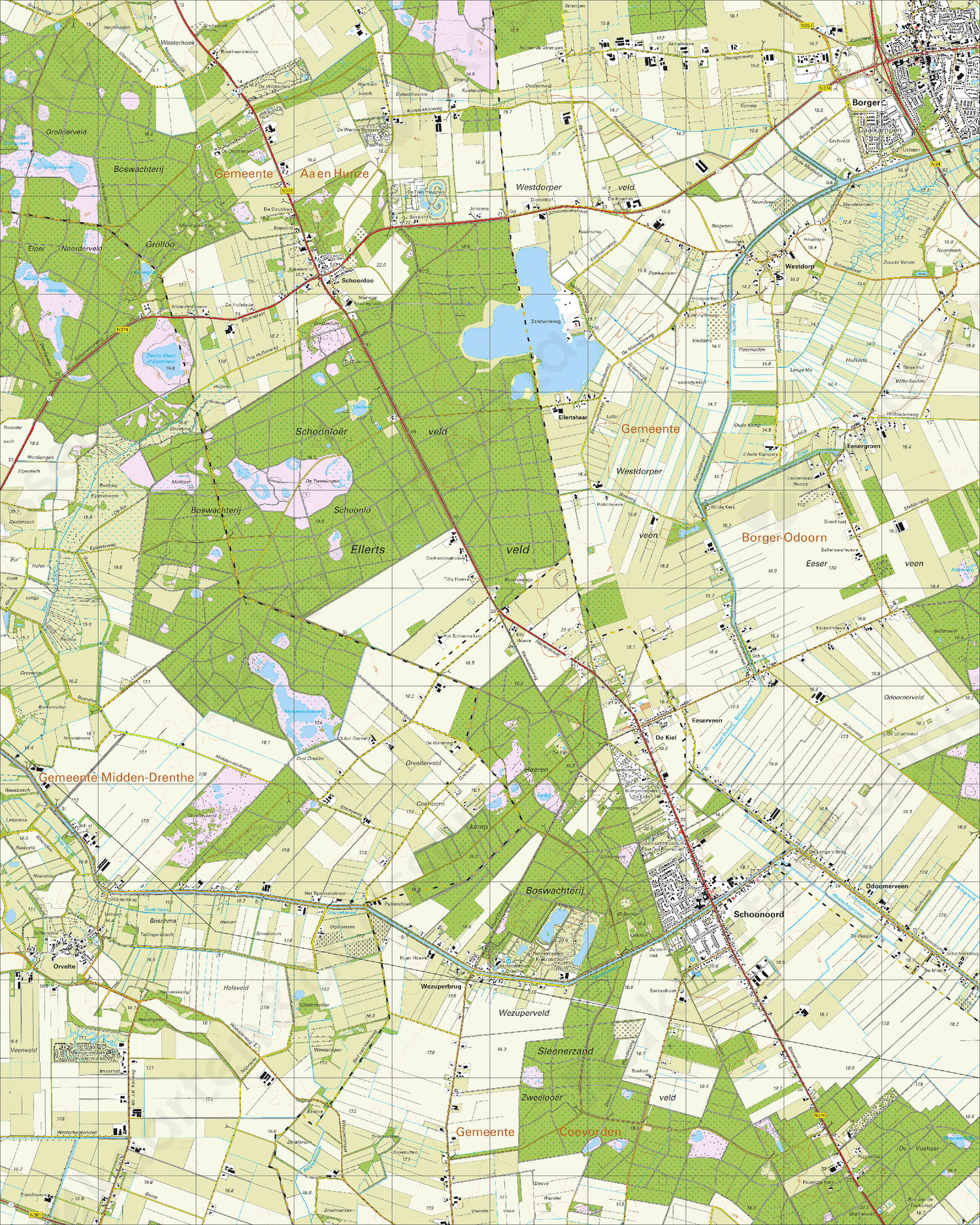 Topografische Kaart 17E Schoonoord Topografische Kaart 17E Schoonoord