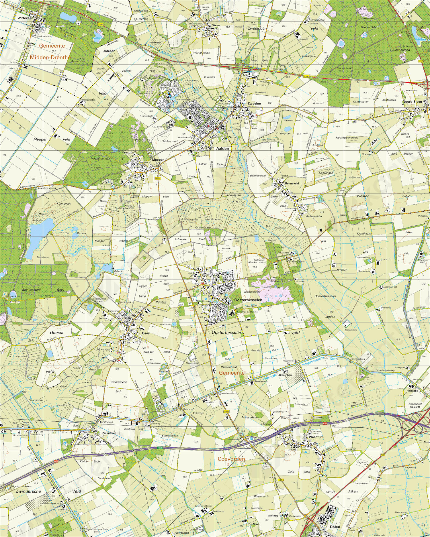 Topografische Kaart 17G Oosterhesselen