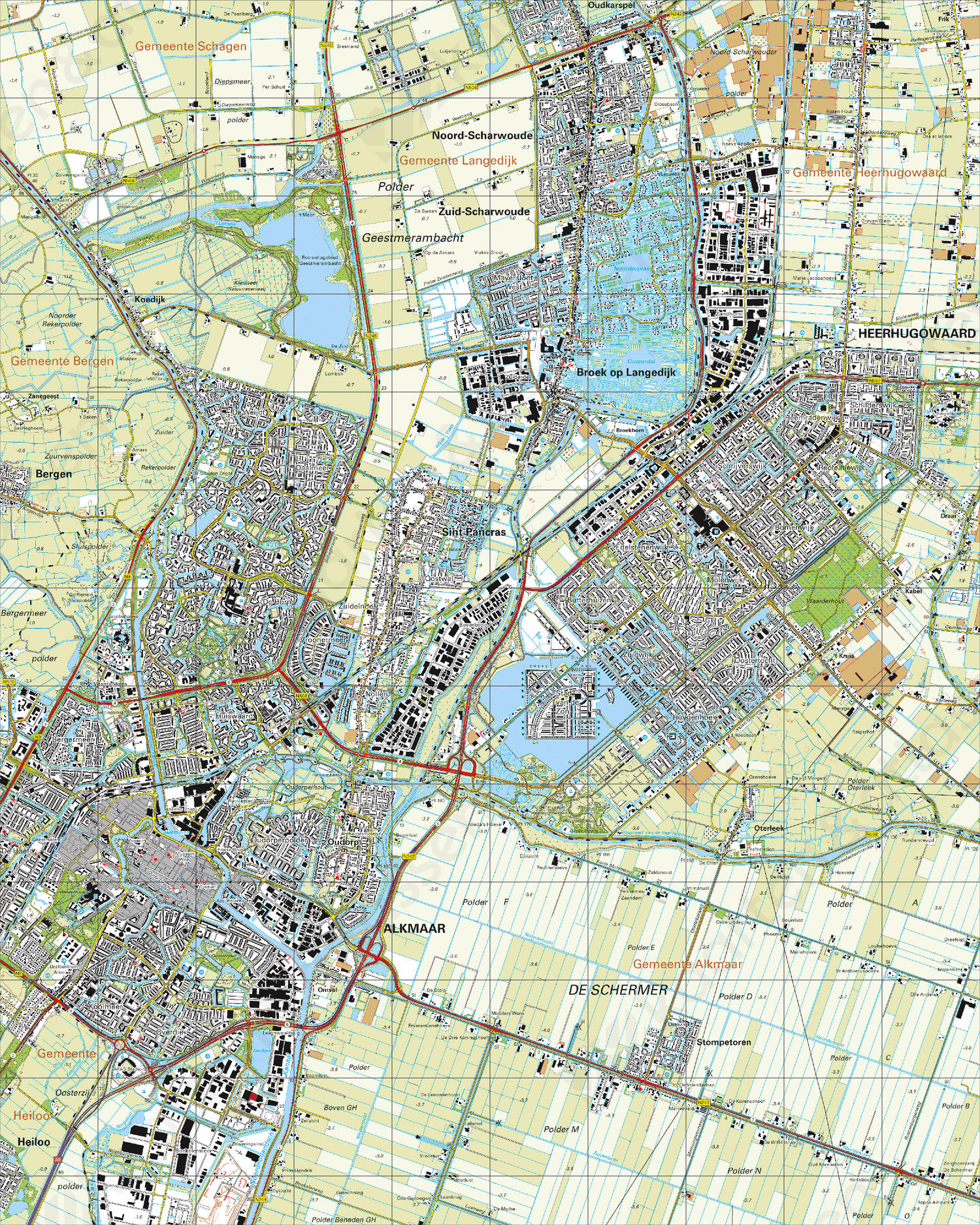 Topografische Kaart 19B Alkmaar