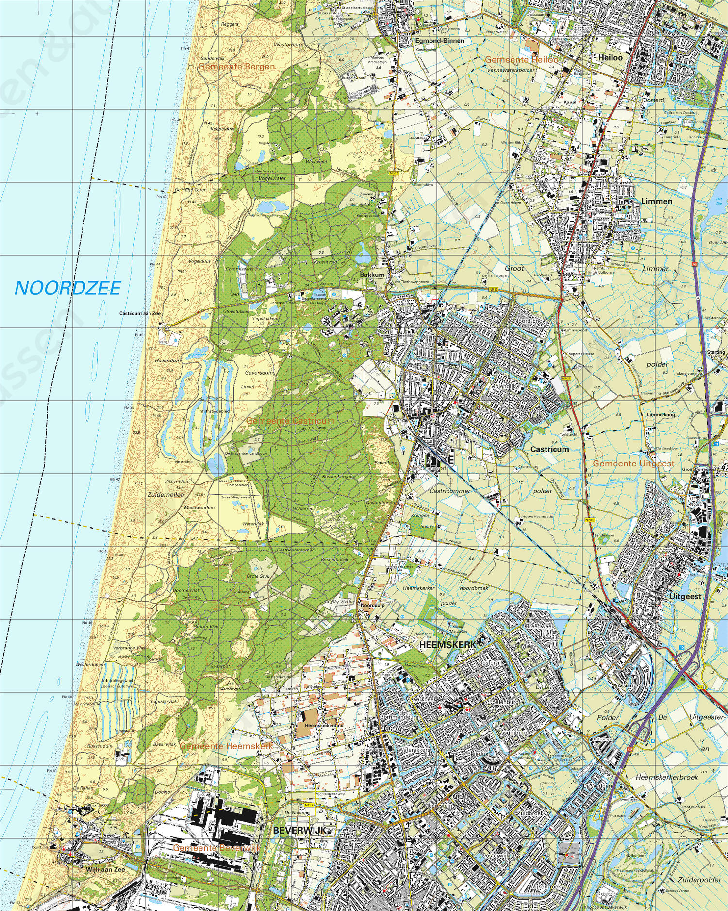 Digitale Topografische Kaart 19C Castricum
