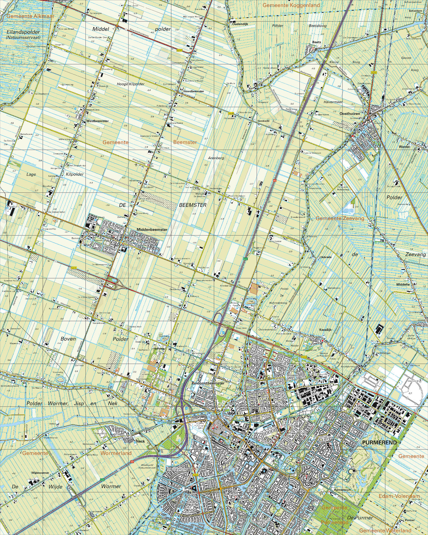 Topografische Kaart 19G Purmerend Digitale Topografische Kaart 19G Purmerend