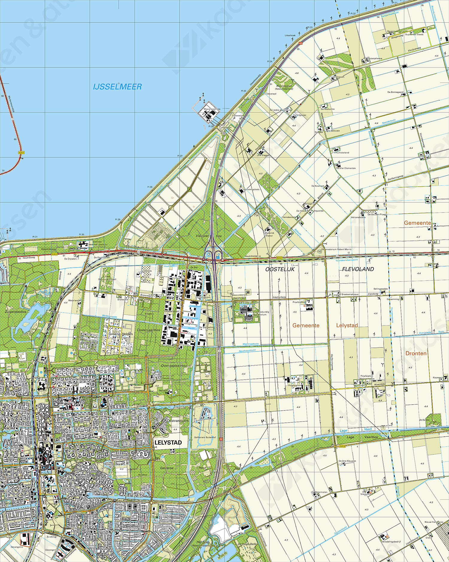 Topografische Kaart 20G Lelystad Oost
