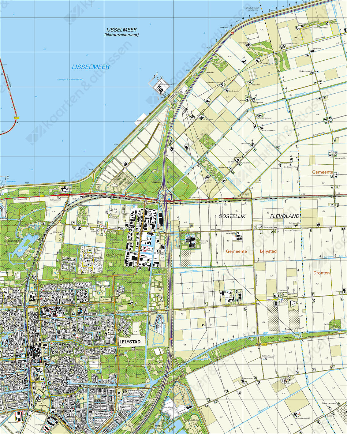 Digitale Topografische Kaart 20G Lelystad Oost