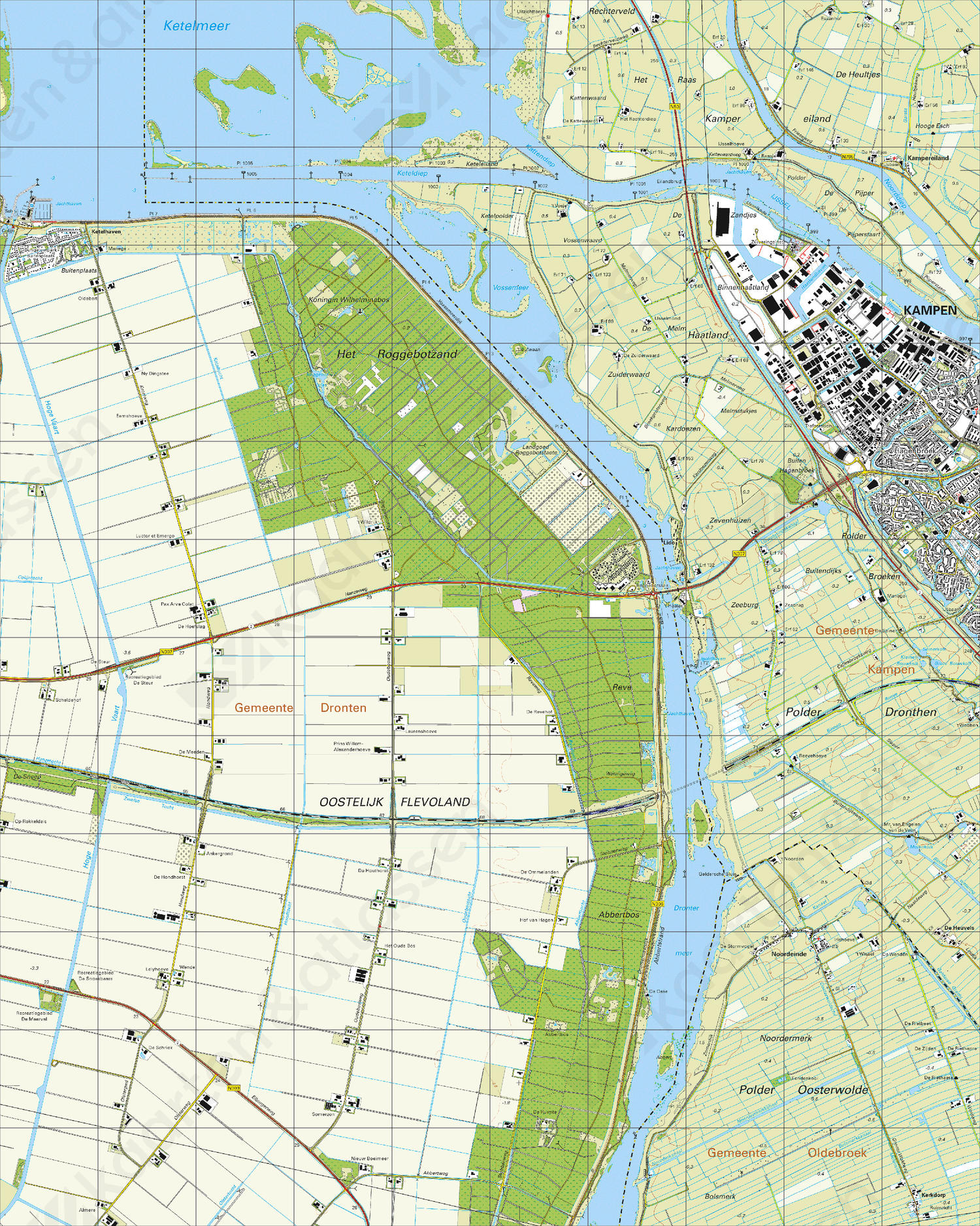 Digitale Topografische Kaart 21C Roggebotsluis