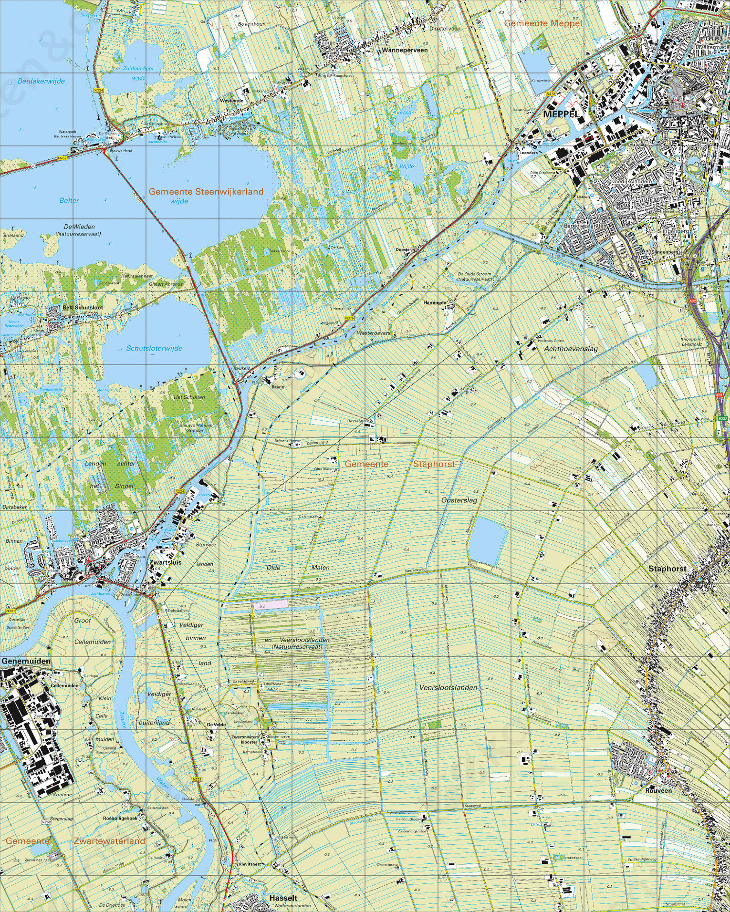 Digitale Digitale Topografische Kaart 21E Meppel