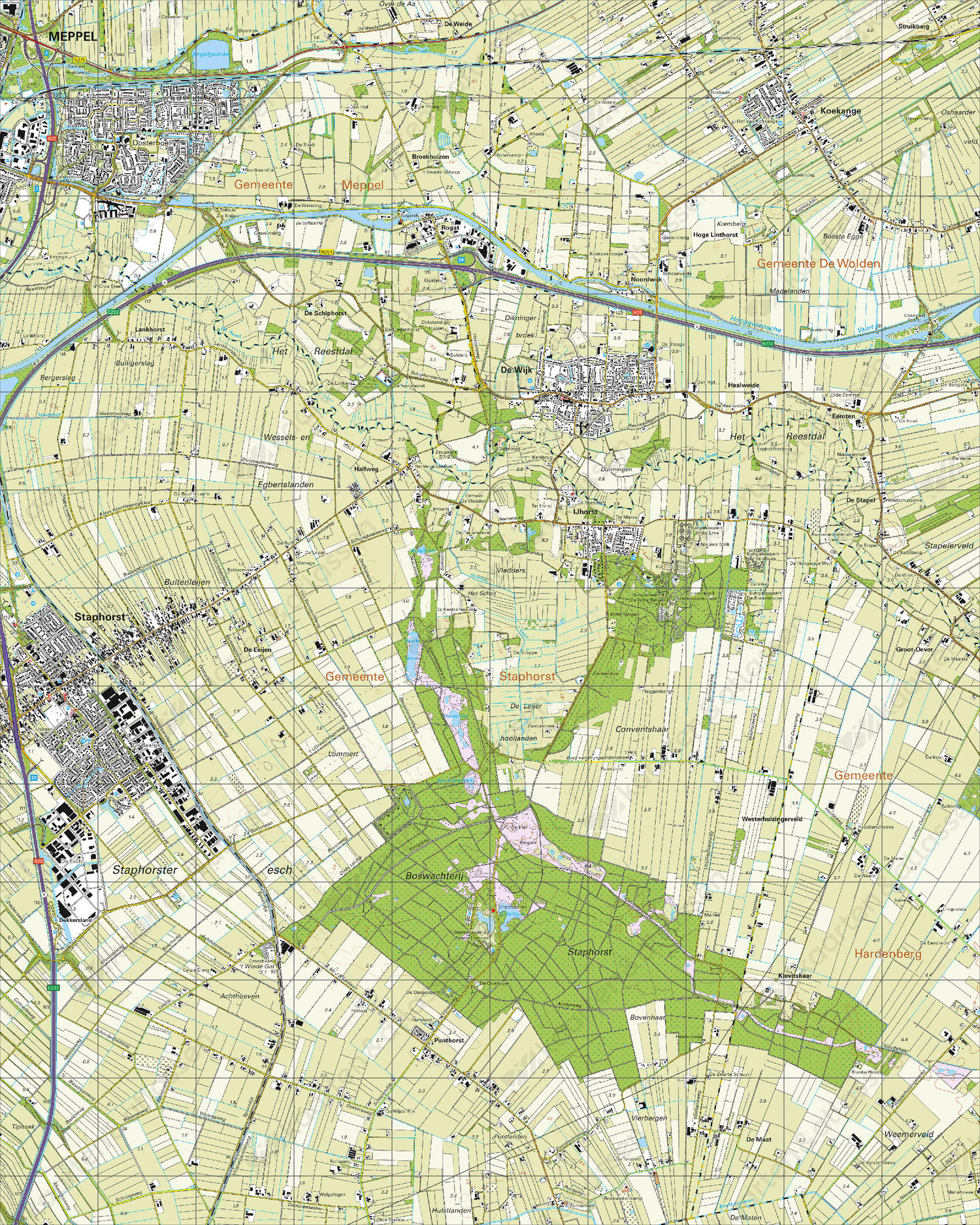 Topografische Kaart 21F De Wijk