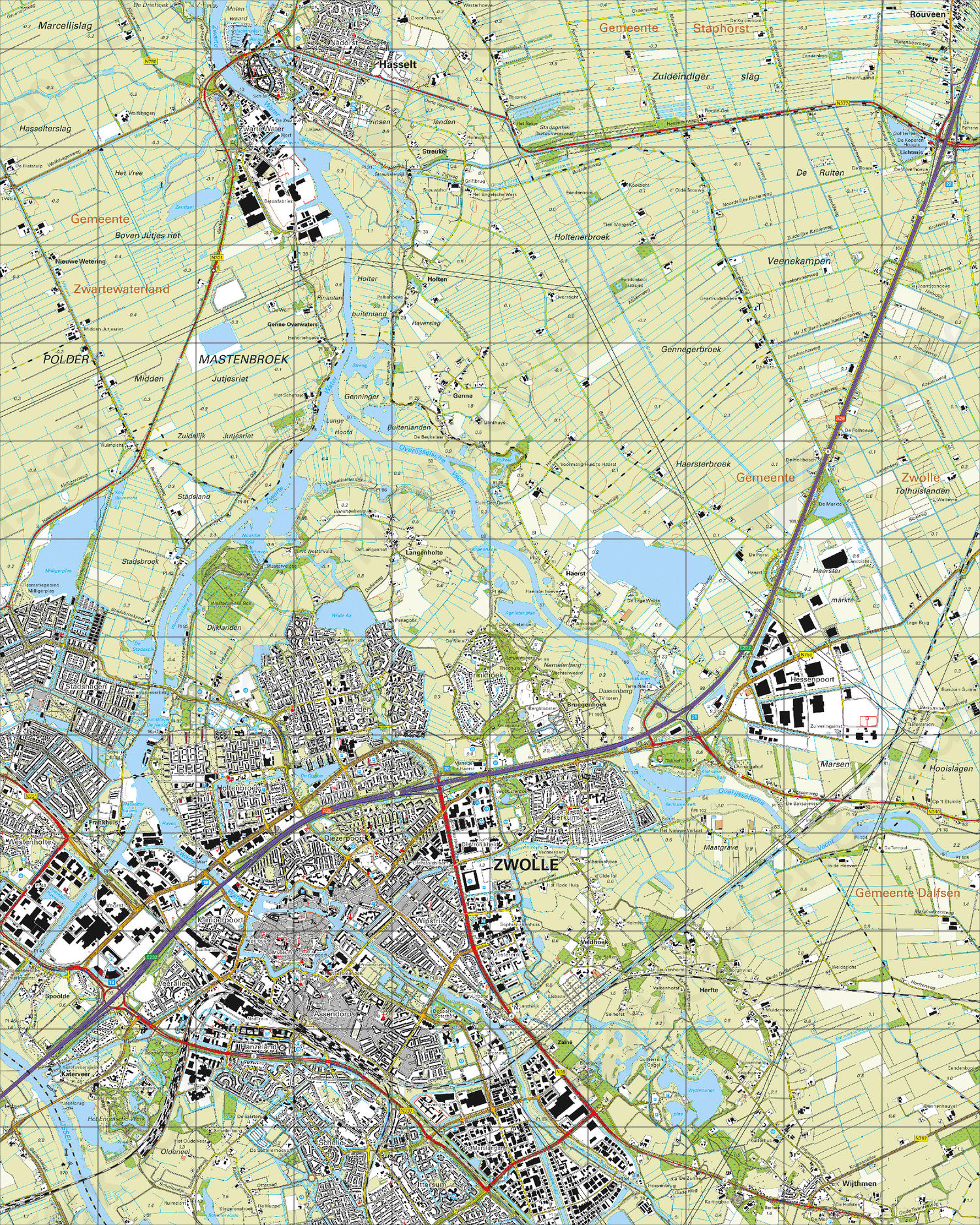 Topografische Kaart 21G Zwolle Digitale Topografische Kaart 21G Zwolle