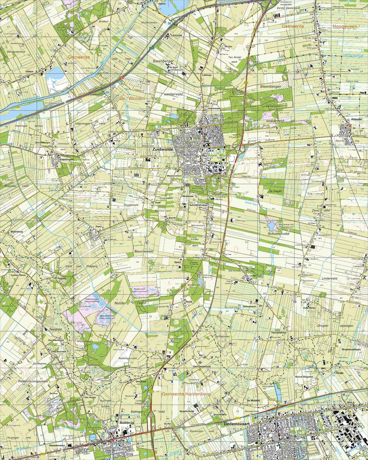Topografische Kaart 22A Zuidwolde Digitale Topografische Kaart 22A Zuidwolde