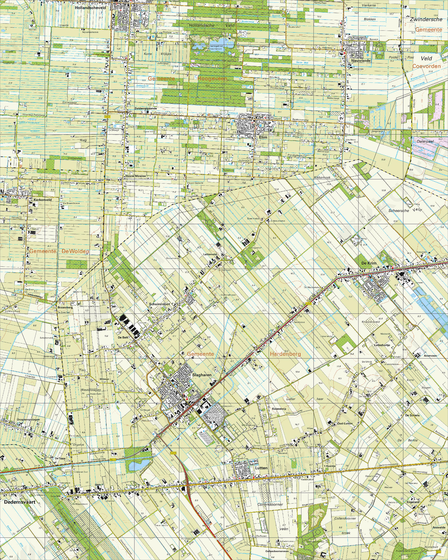 Topografische Kaart 22B Slagharen