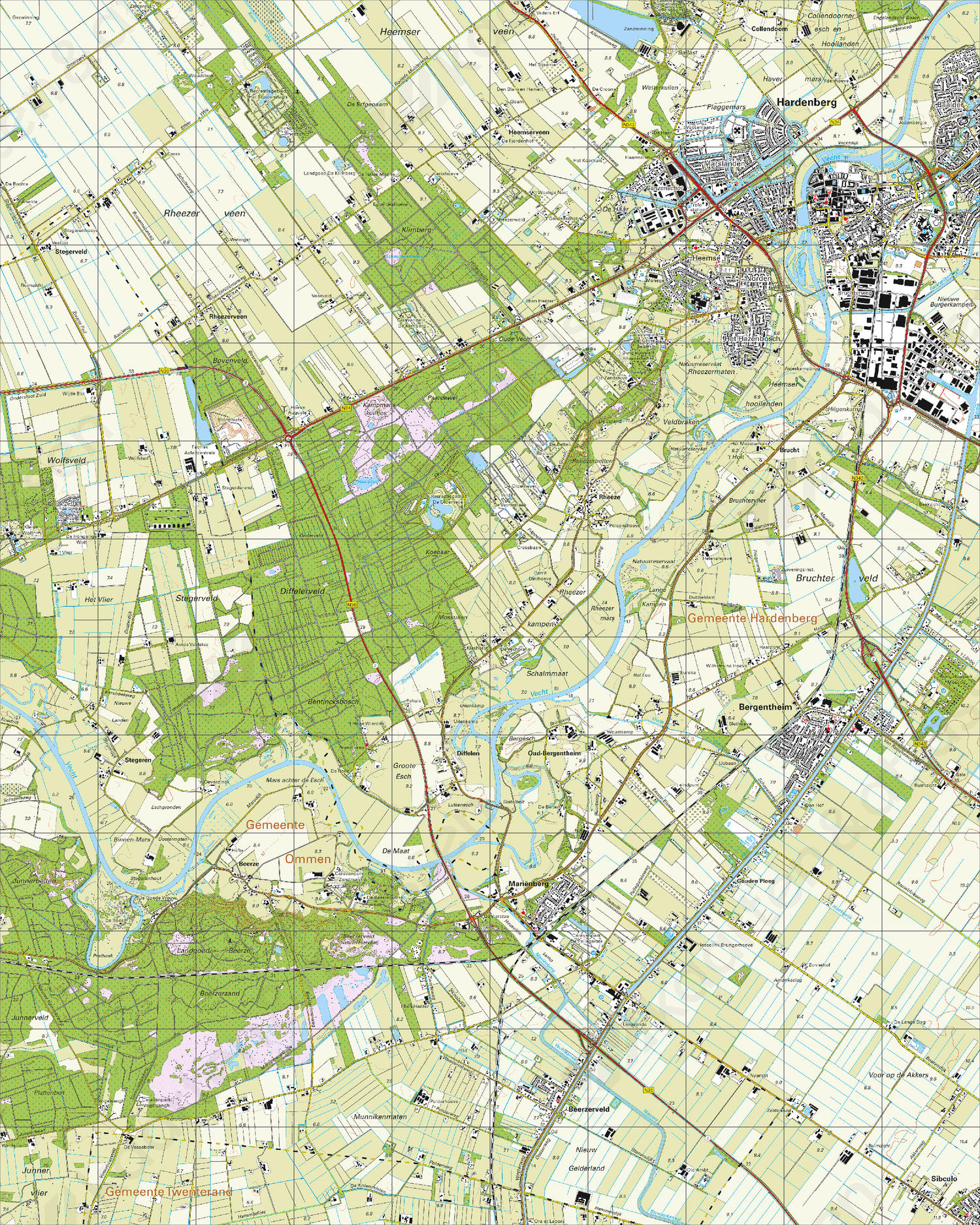 Topografische Kaart 22D Hardenberg