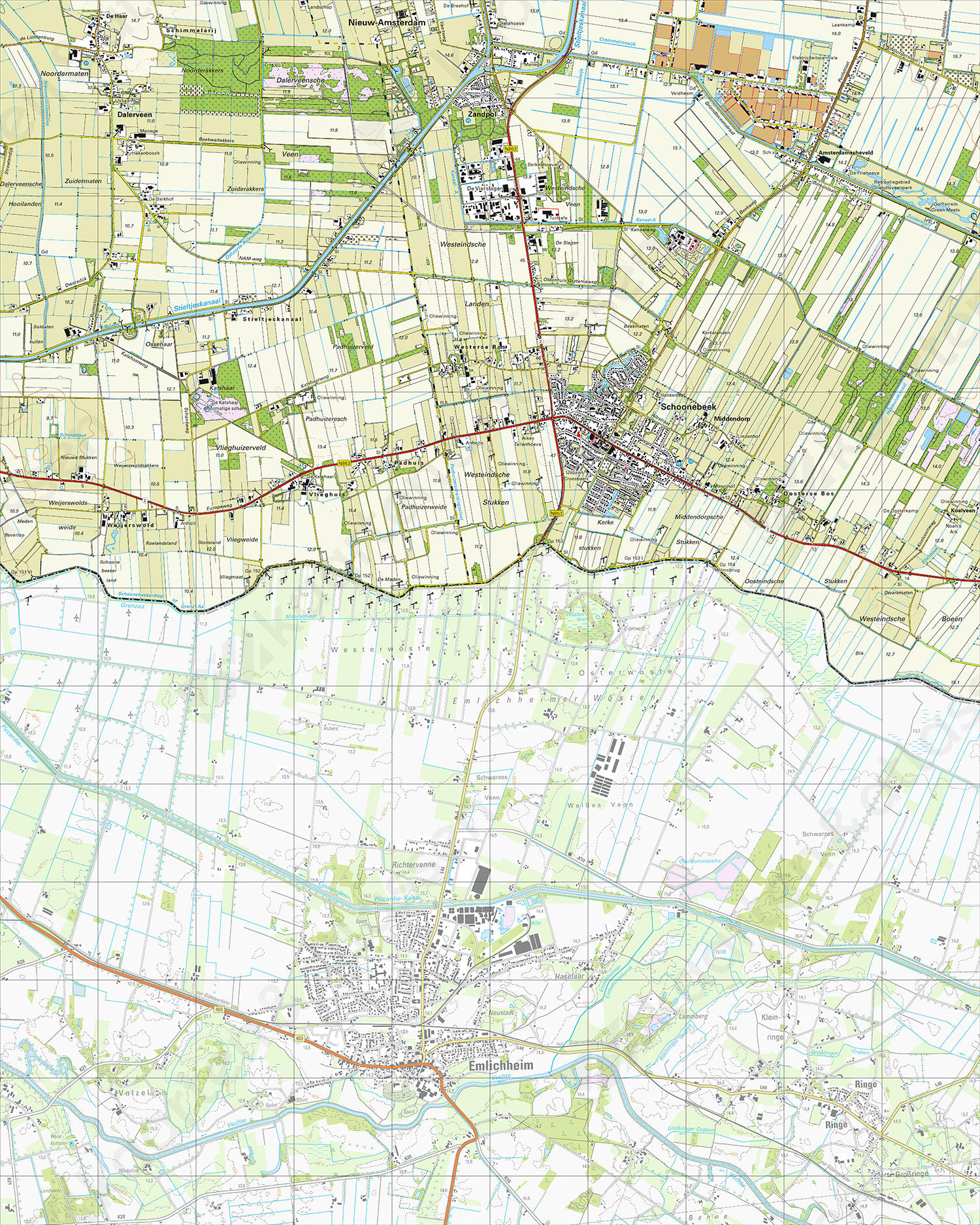 Topografische Kaart 22F Schoonebeek