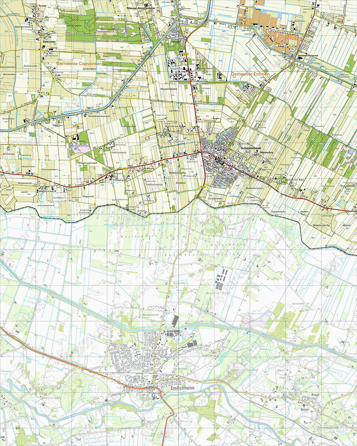 Digitale Topografische Kaart 22F Schoonebeek