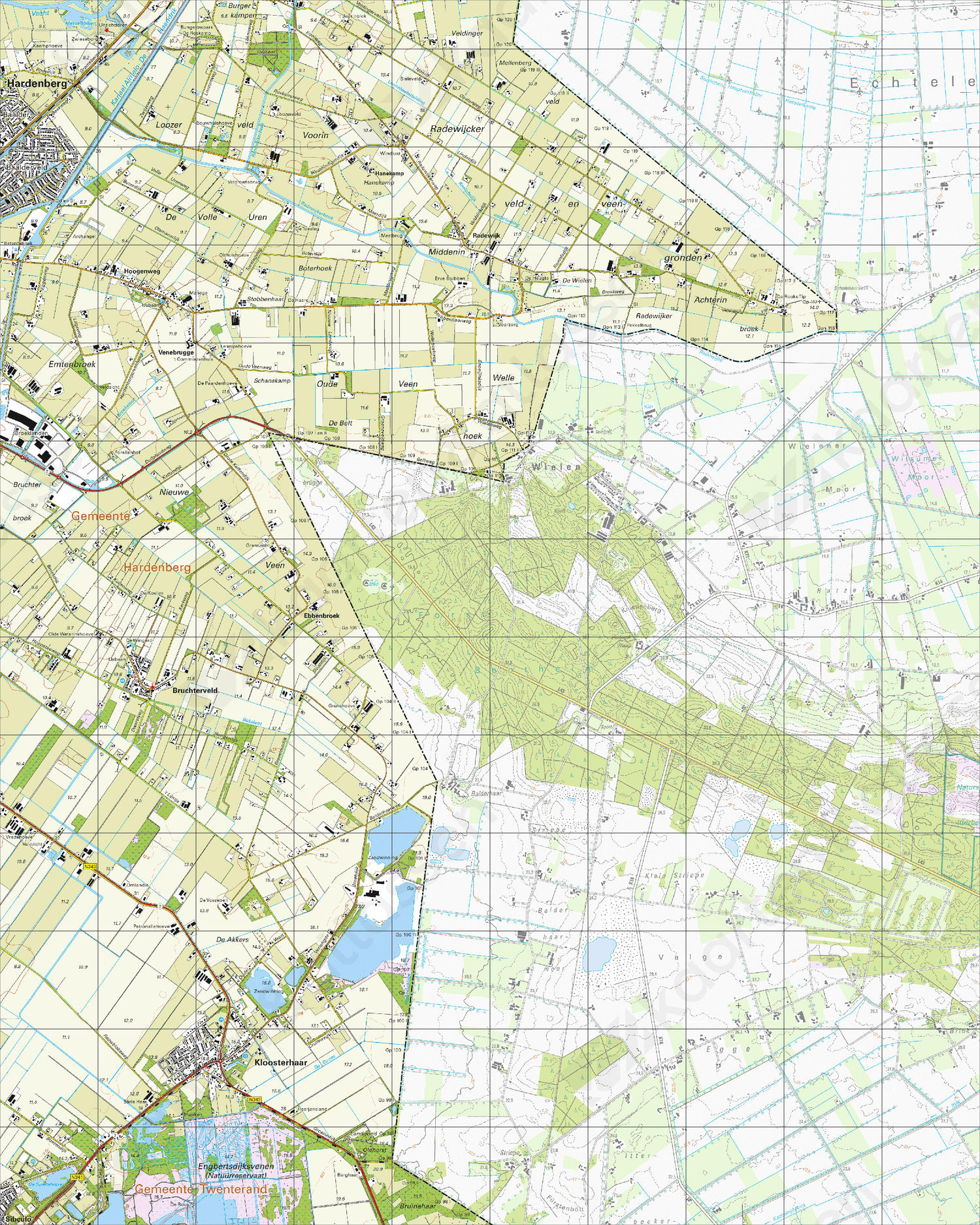 Topografische Kaart 22G Kloosterhaar