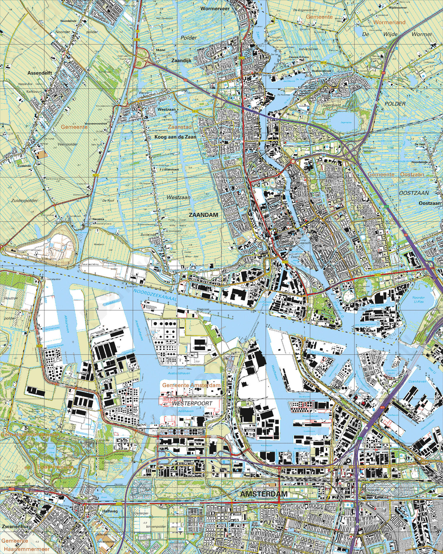 Topografische Kaart 25B Zaandam