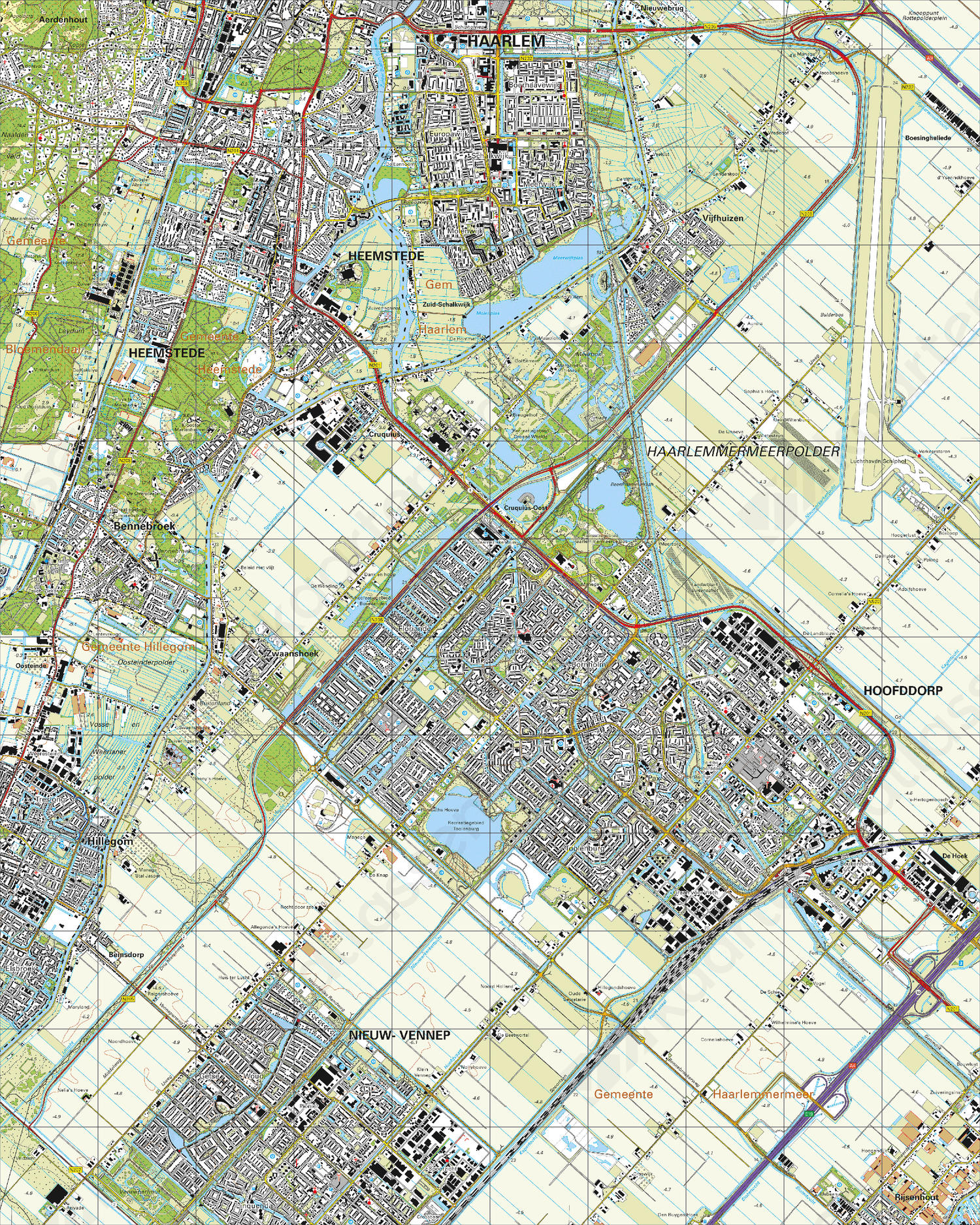 Keer terug Speel Dag Topografische Kaart 25C Hoofddorp | Kaarten en Atlassen.nl