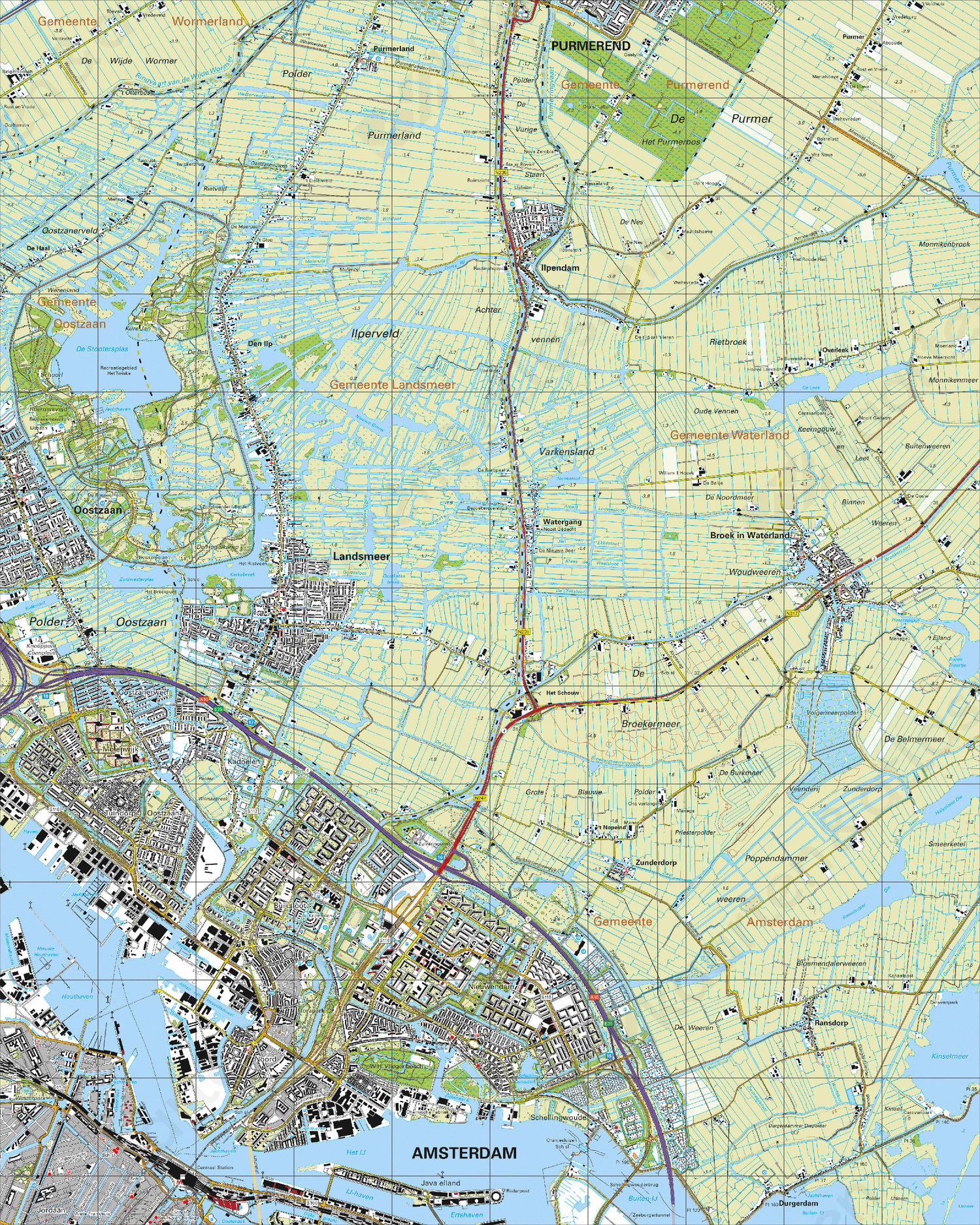 Topografische Kaart 25E Landsmeer Digitale Topografische Kaart 25E Landsmeer