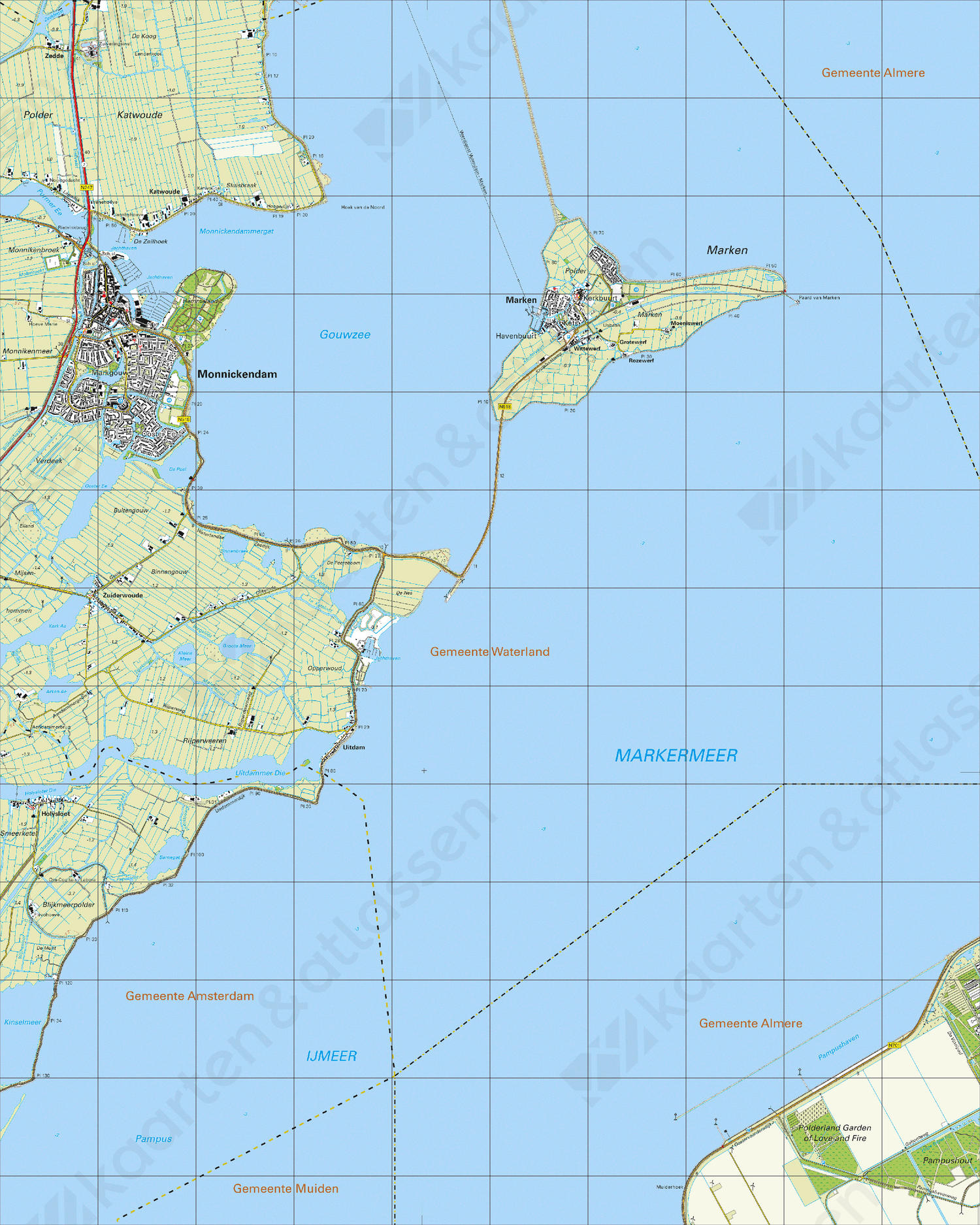 Topografische Kaart 25F Monnickendam