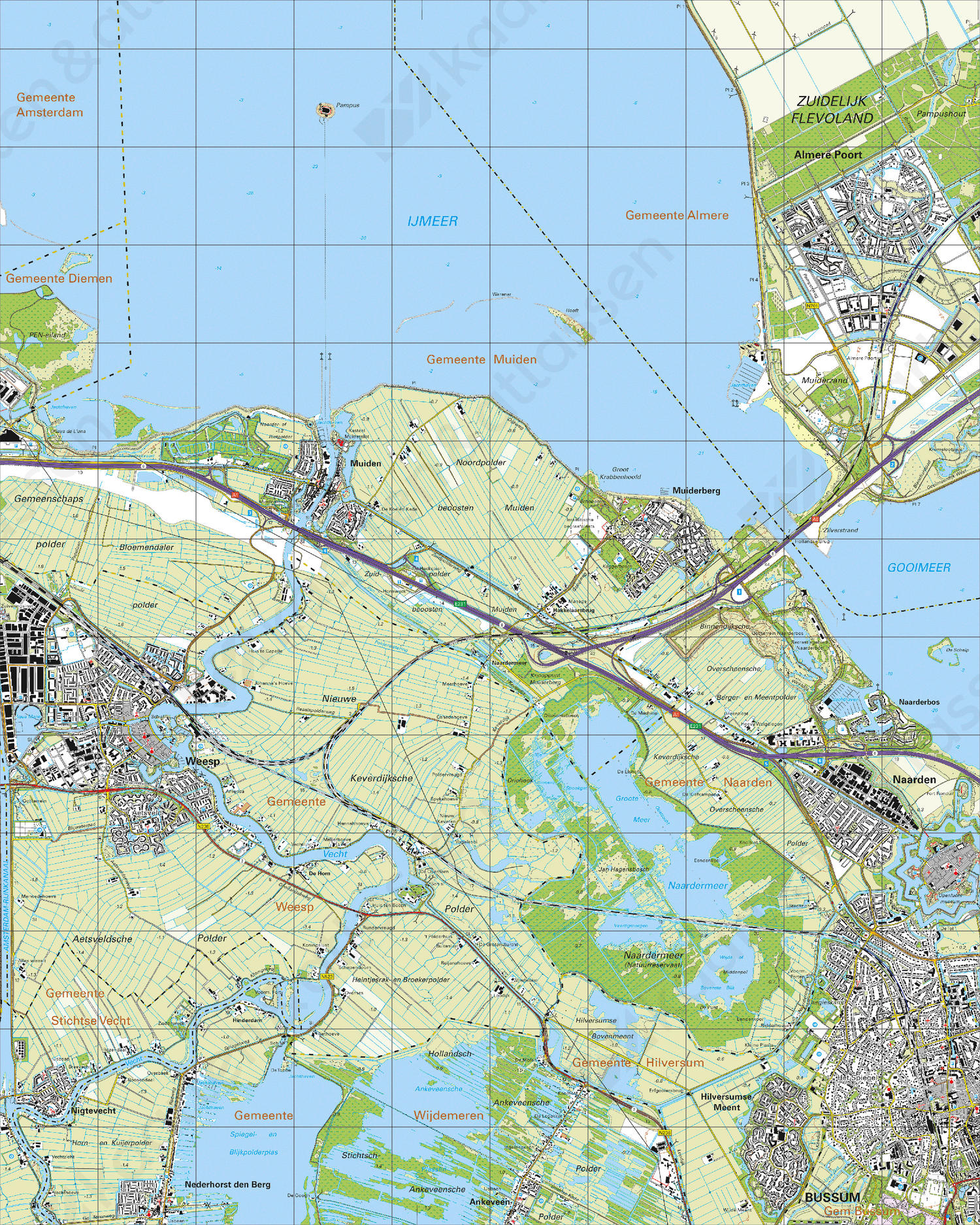 Topografische Kaart 25H Bussum